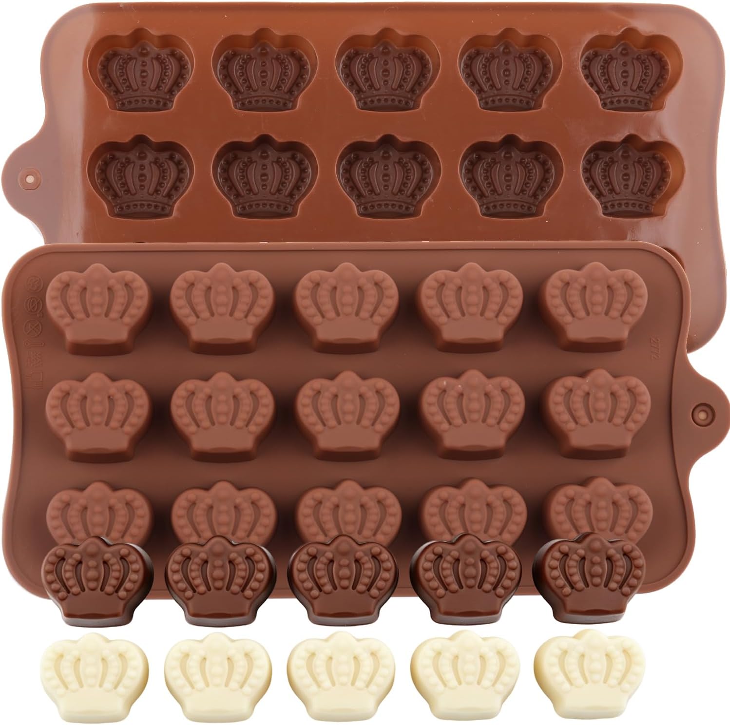15 Cavity Crown Silicone Chocolate Molds For Chocolate Candy