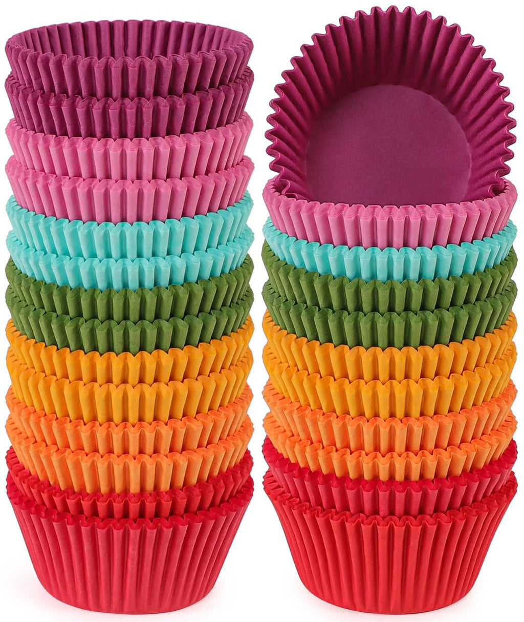 Caperci Standard White Cupcake Liners 500 Count, No Smell, Food Grade & Grease-Proof Baking Cups Paper