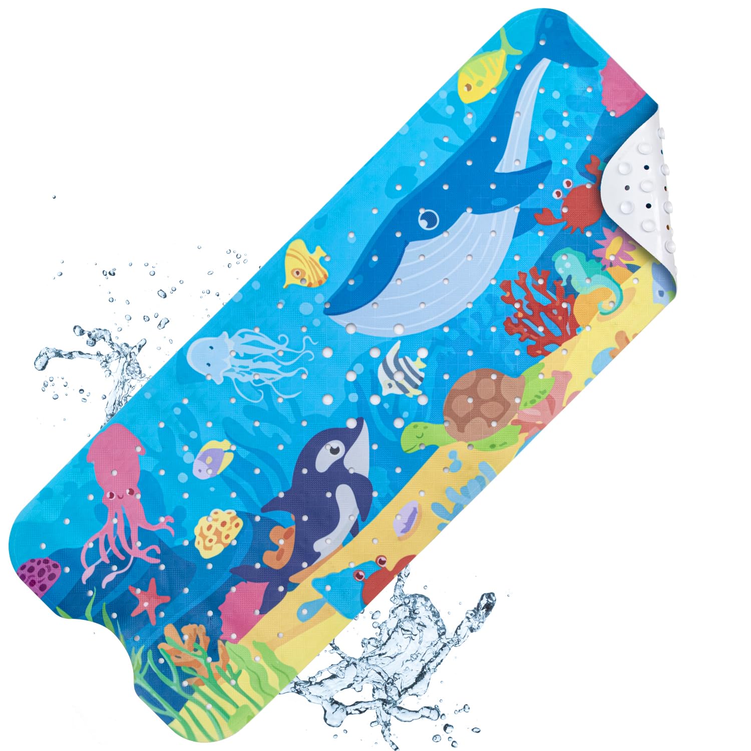 Vannokor Bathtub Mats for Bathroom 27x14 Inch, Pebble Bath Mat for Tub Feels Great on Tired Feet, Friendly Machine Washable Shower Tub Mats with 167 Big Suction Cups, Shower Mat, Bath Tub Mat, Blue