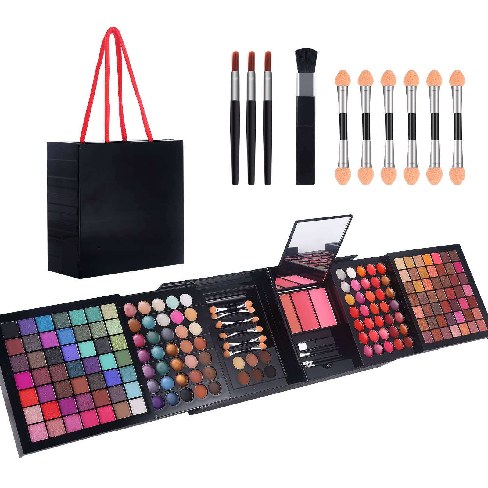 Professional Makeup Kit for Women Full Kit with Mirror 58 Colors All in One Make up Gift Set for Girls Included Eyeshadow,Compact Powder,Blusher,Lipstick,Eyebrow Pencil,Gitter Gel,Eyeliner,Mascara (N)