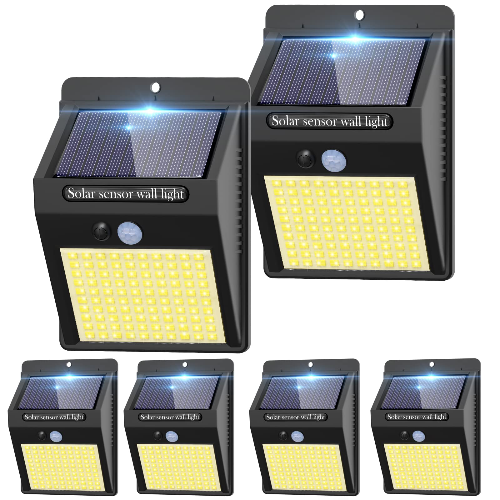 2 Pack Outdoor Solar Motion Lights - 3 Modes/100LED Wireless, IP65 Waterproof Solar Security Lights with Motion Sensor for Front Door, Backyard, Garage, Deck