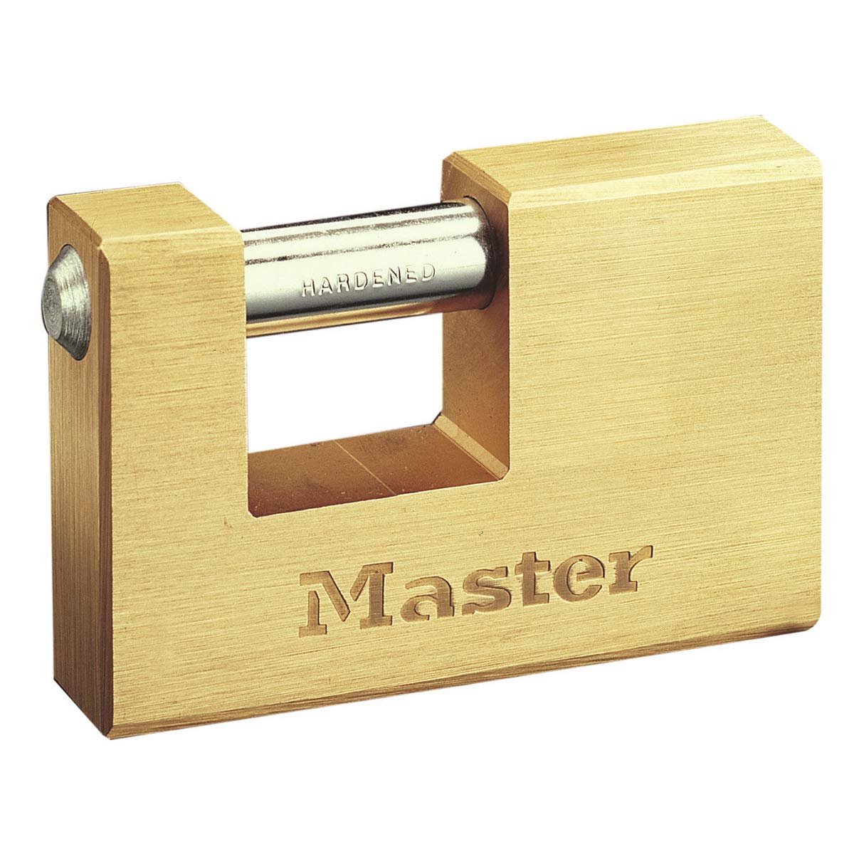 Master Lock 607EURD Rectangular Brass Padlock with Key, Gold, 7,5 x 7,6 x 1,5 cm