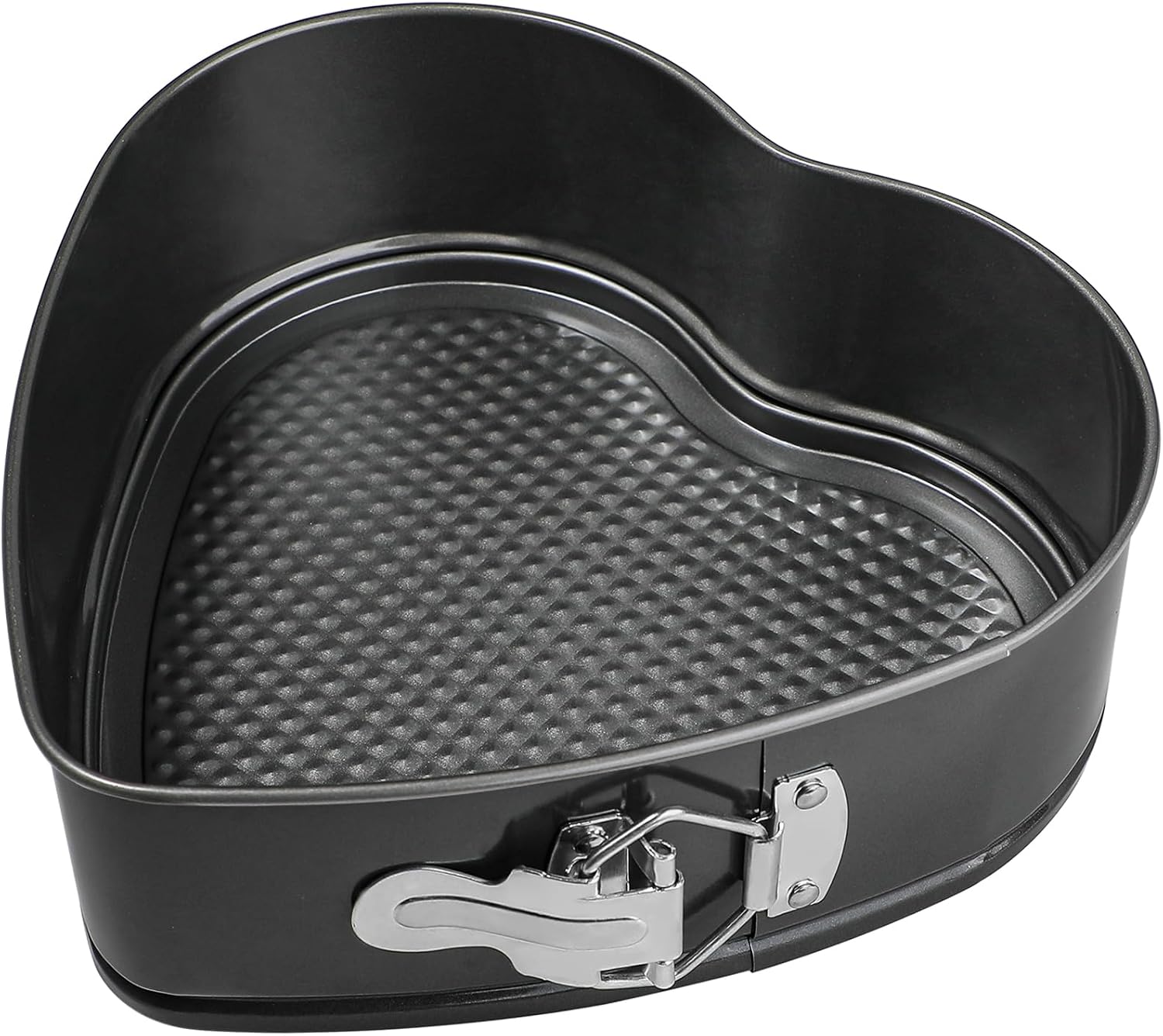 Webake 9in Heart Shaped Nonstick Springform Pan, Ideal for Cheesecakes, Quiches, Black