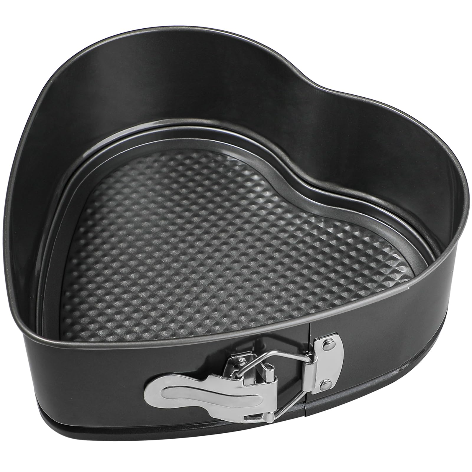 Webake 9in Heart Shaped Nonstick Springform Pan, Ideal for Cheesecakes, Quiches, Black
