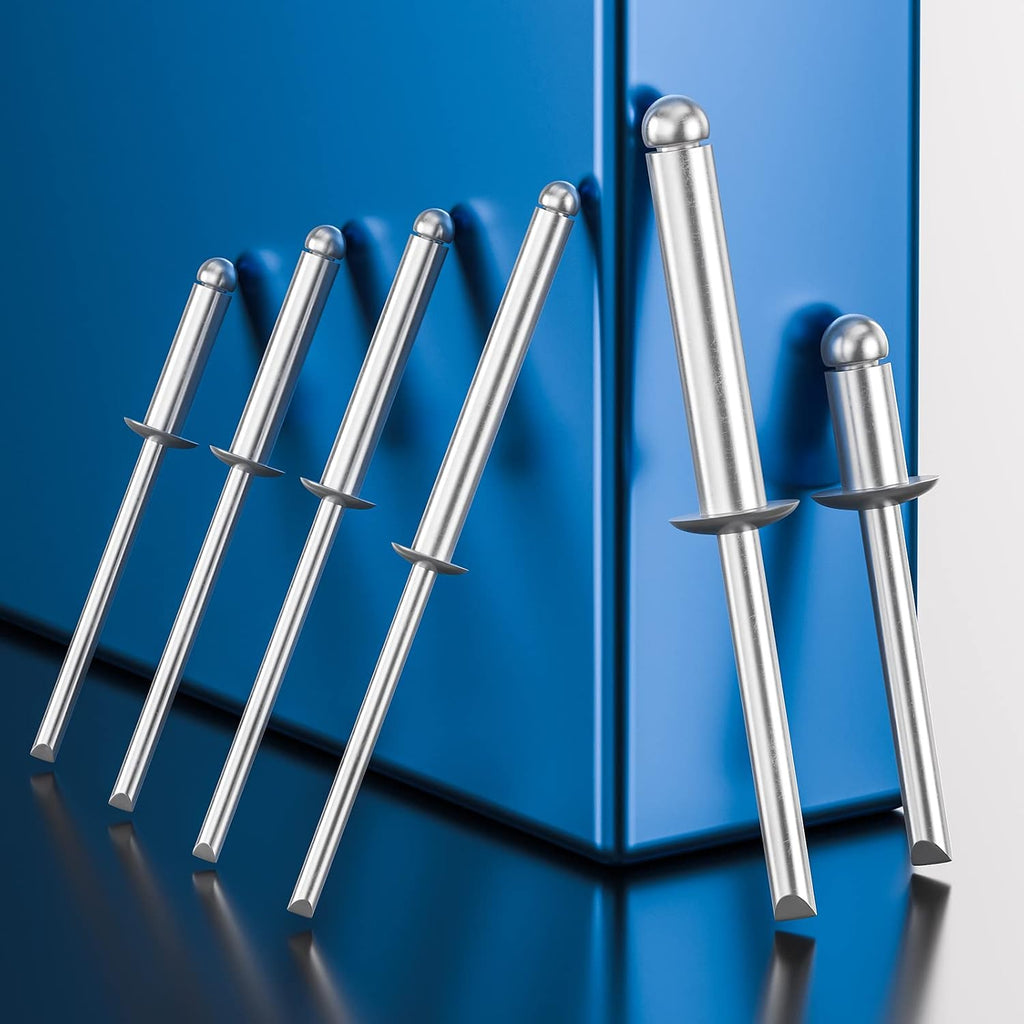 Wensilon(80Pcs) Aluminum blind pro Rivets Kit,Aluminum Grip and Steel Mandrel Set