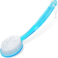 DecorRack Bath Brush with Bristles, Long Handle for Exfoliating Back, Body, and Feet, Bath and Shower Scrubber, Pink (1 Pack)
