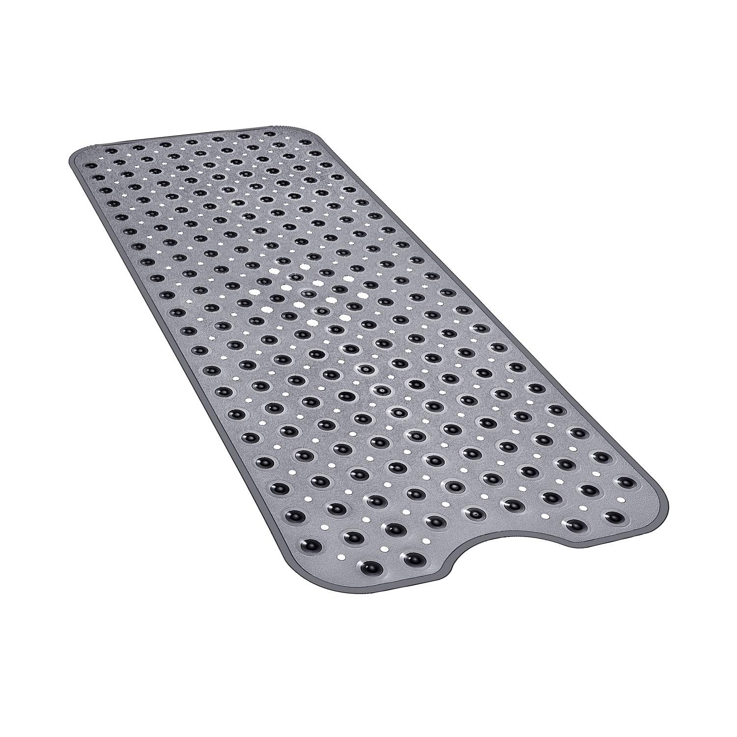 YINENN Bath and Shower Safety Mats 40x16 inch, Non Slip with Suction Cups for Bathroom Stall and Tub Floor, Extra Large and Machine Washable, Drain Holes Keep Bathtub Clean, Beige