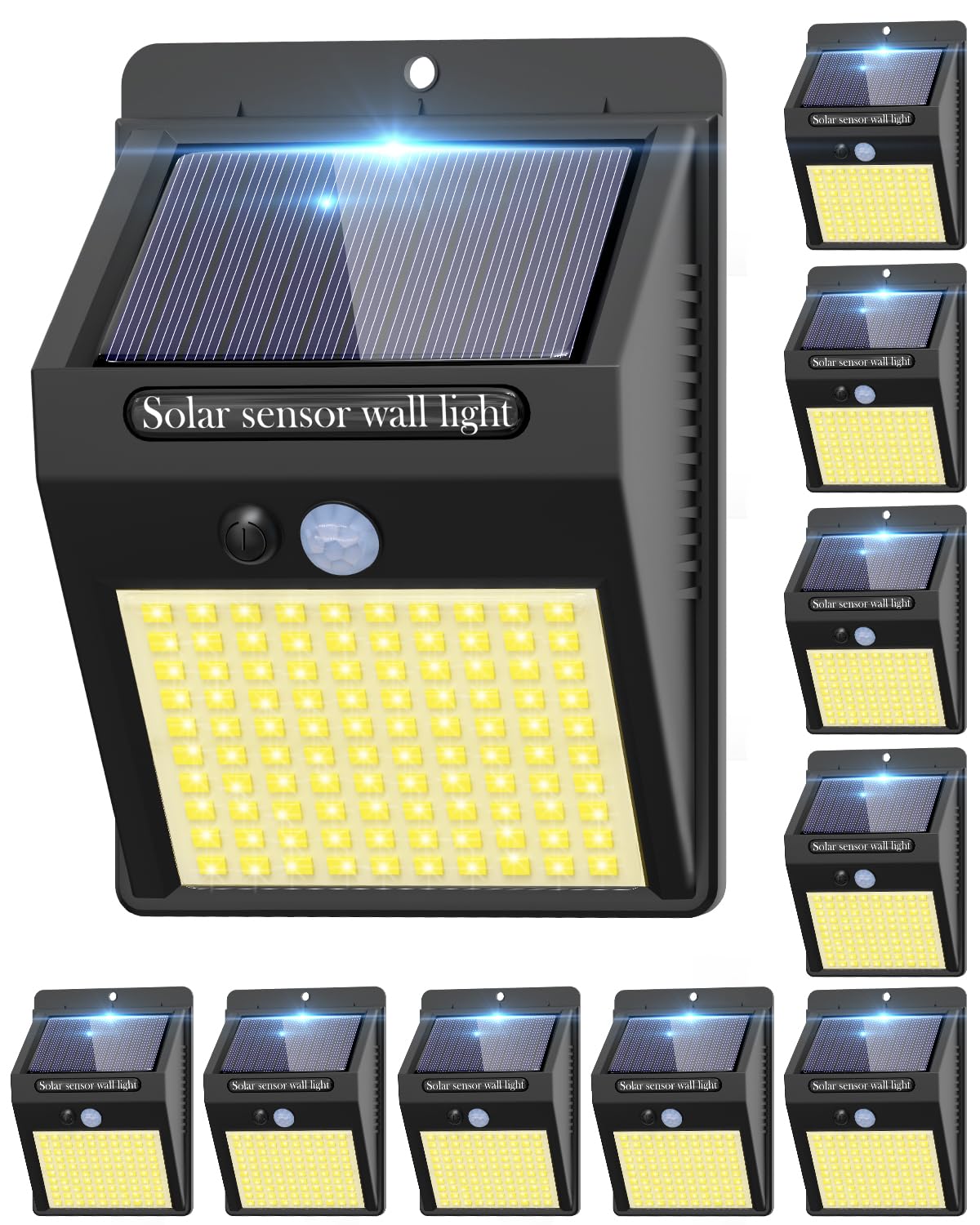 2 Pack Outdoor Solar Motion Lights - 3 Modes/100LED Wireless, IP65 Waterproof Solar Security Lights with Motion Sensor for Front Door, Backyard, Garage, Deck