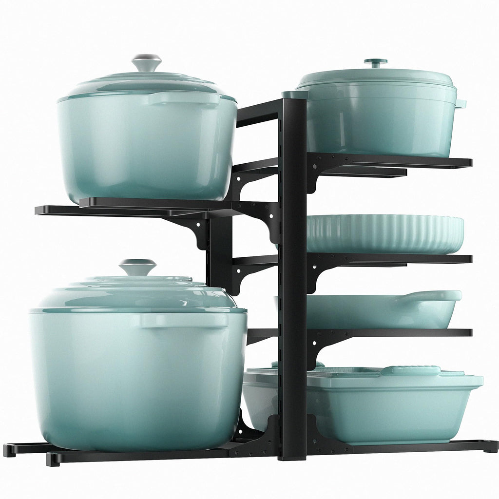 ORDORA Pots and Pans Organizer for Cabinet 16.61 Height, 8 Tier Pot Organizers Rack with 3 DIY Methods, Adjustable Pan Organizer under Cabinet Kitchen Organization and Storage