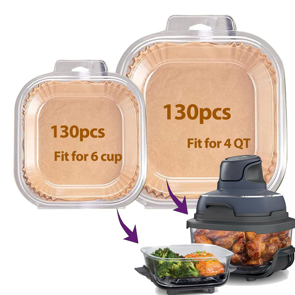 4 qt Air Fryer Liners, Chefman Air Fryer Liners, Disposable 4qt Air Fryer Liner for Chefman TurboX 4-in-1& 4.5 QT Cuisinart Airfryer, Non-stick Parchment Paper for Frying, Baking- Unbleached(120Pcs)