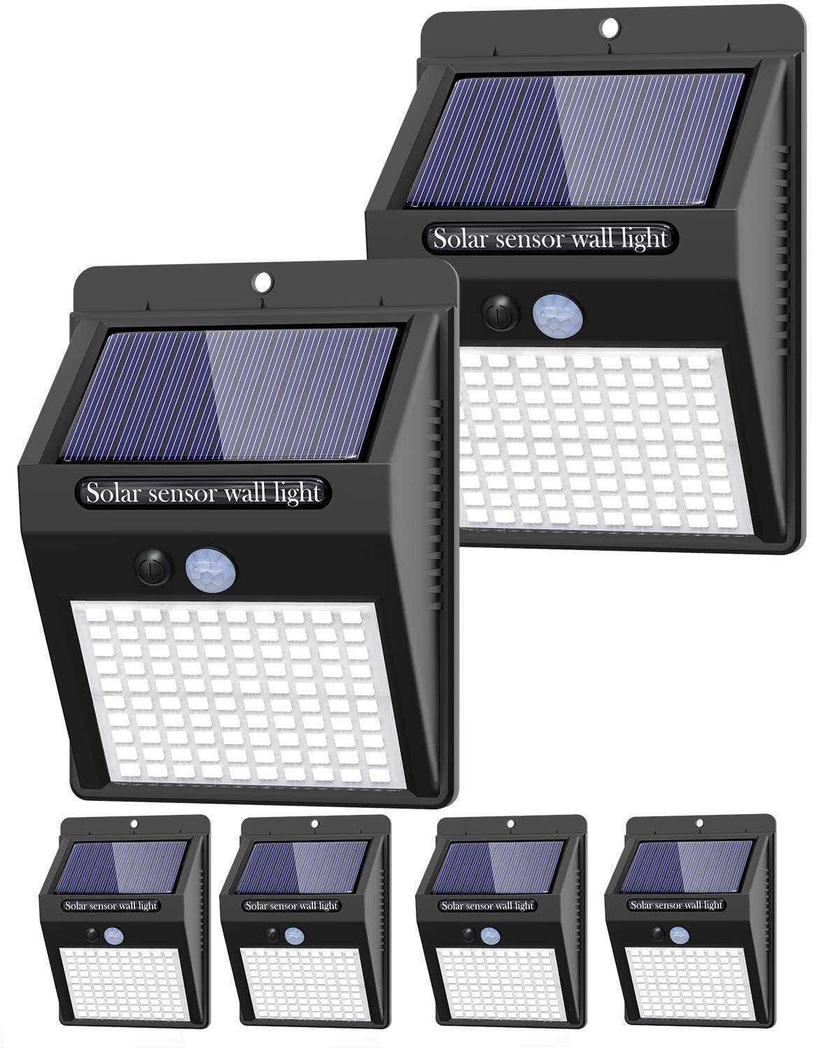 2 Pack Outdoor Solar Motion Lights - 3 Modes/100LED Wireless, IP65 Waterproof Solar Security Lights with Motion Sensor for Front Door, Backyard, Garage, Deck