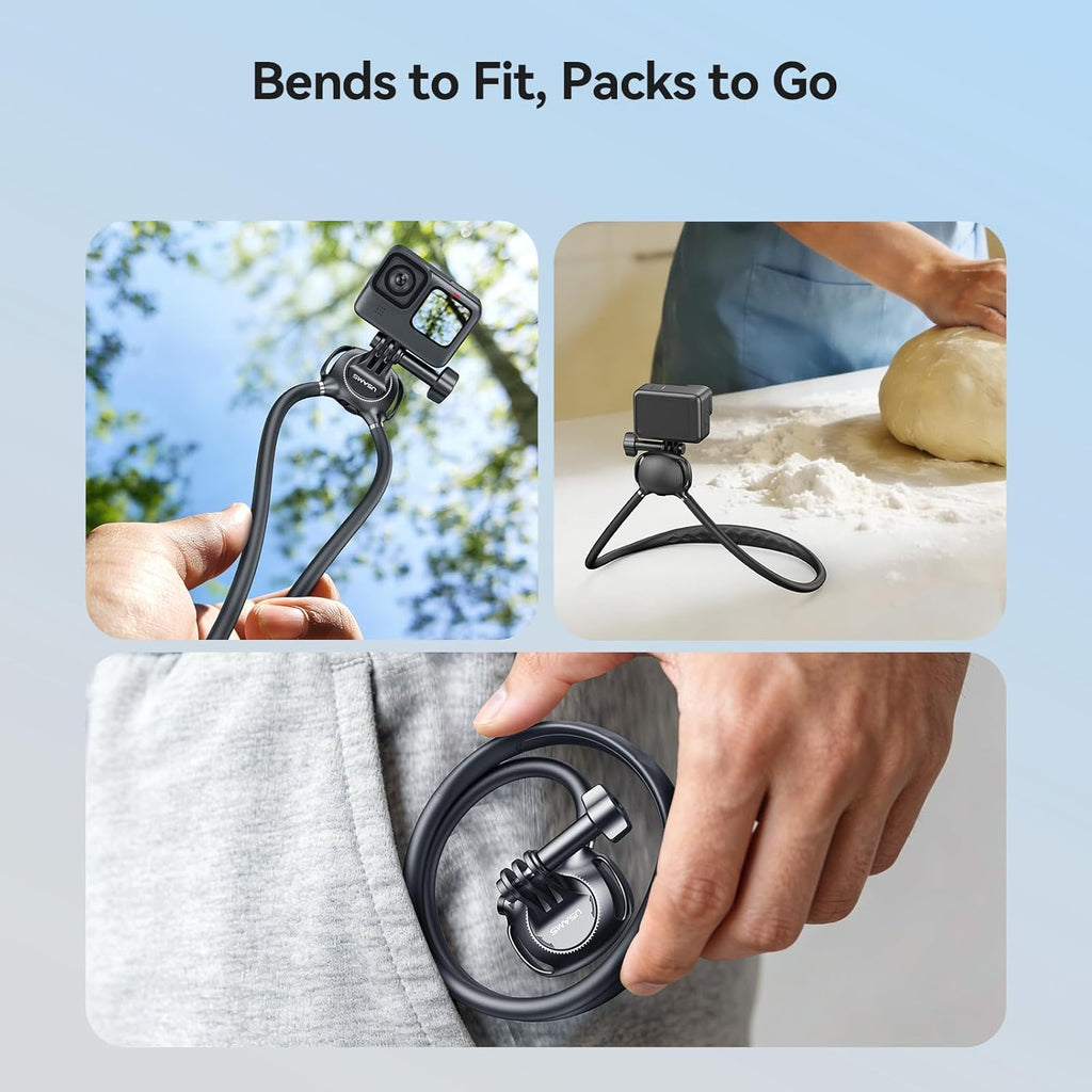 Neck Mount for GoPro, Insta360, DJI Action Cameras - Adjustable Chest Strap & Air Cushion Comfort | 2026 Upgraded 2.0 Holder