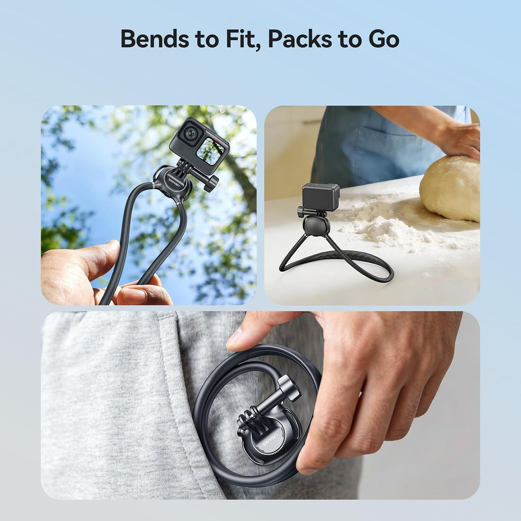 Neck Mount for GoPro, Insta360, DJI Action Cameras - Adjustable Chest Strap & Air Cushion Comfort | 2026 Upgraded 2.0 Holder