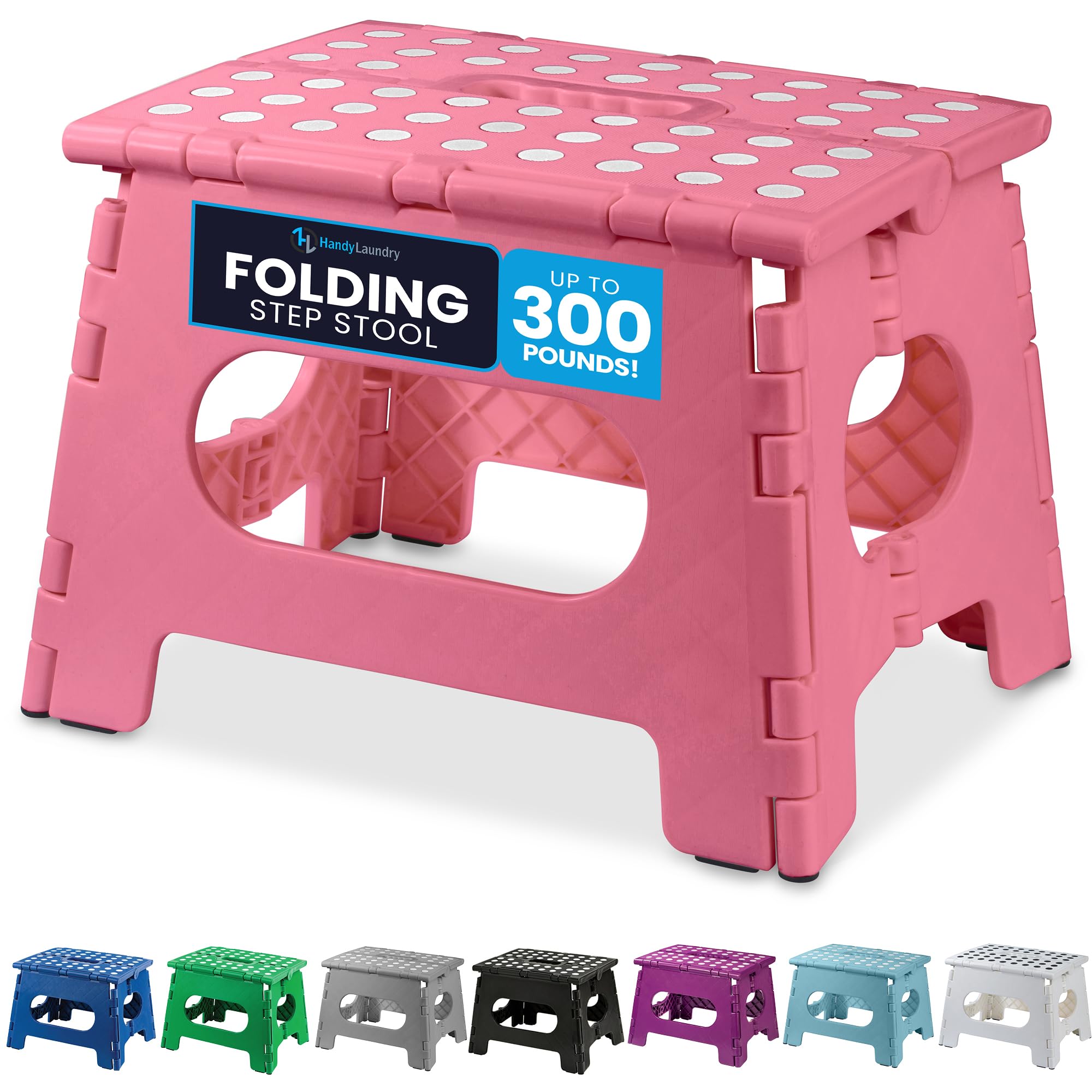 Handy Laundry Folding Lightweight Step Stool - Sturdy Enough to Support Adults - Opens Easy with One Flip - Great for Kitchen, Bathroom or Bedroom (Grey - 13 inch)