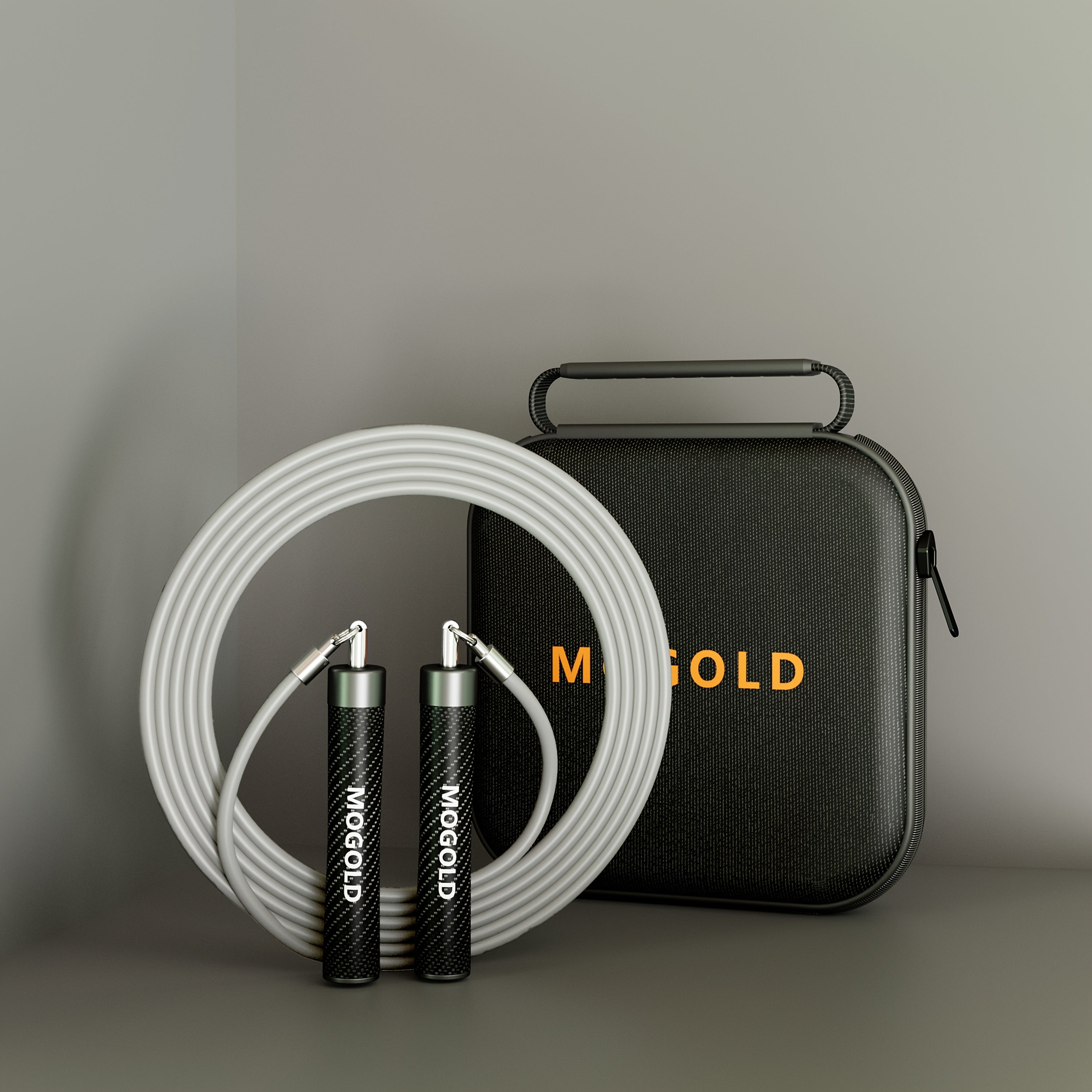 Jedan set profesionalnog MOGOLD opterećenog čeličnog skakačkog konopa od 8mm za boks, aerobik i sagorevanje u teretani sa ergonomskom drškom od aluminijumske legure