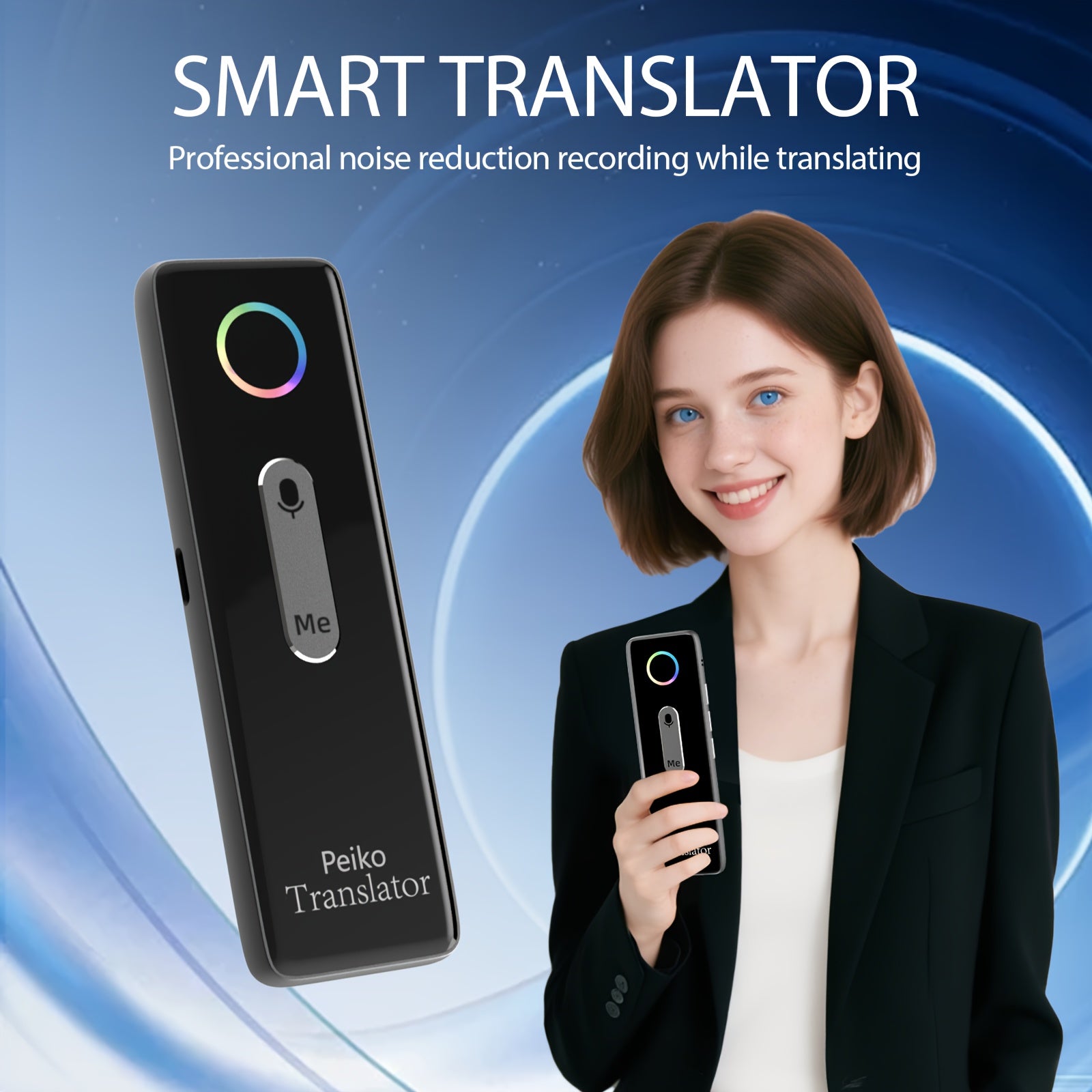 Portable Language Translator Device, Two-Way Instant Translator, APP Online Voice Translation, 136 Languages Supported, High Accuracy Translator Device for Travel Business Learning