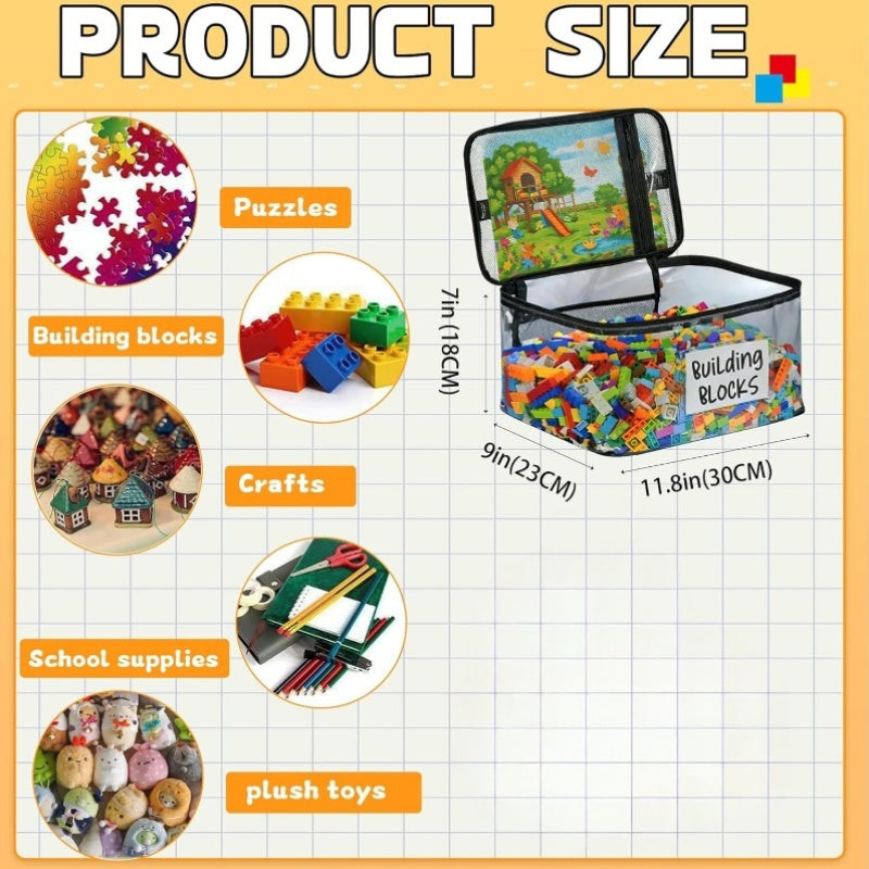 Pakovanje od 6 ekstra velikih vreća za skladištenje kockica, dimenzija 32.0 X 23.5 X 17.53 cm, sa etiketama, zatvaranjem na rajsferšlus, višekratnim providnim PCV materijalom, višekratnim providnim PVC materijalom, multifunkcionalno skladištenje, organiza