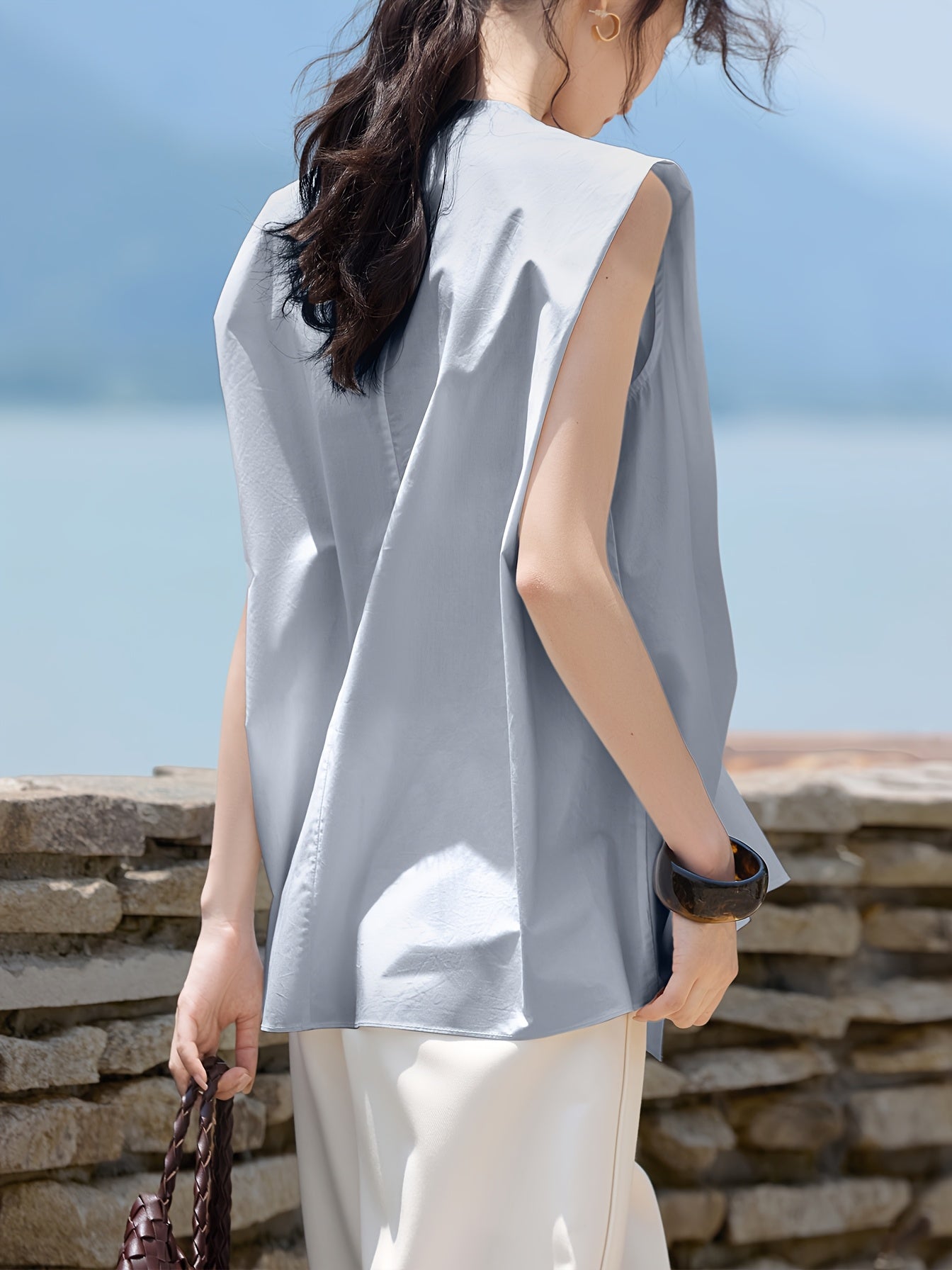 XWI Spring/Summer New Solid Color Shirt, Designer Shirt Top, New Designer Shirt Top for Women