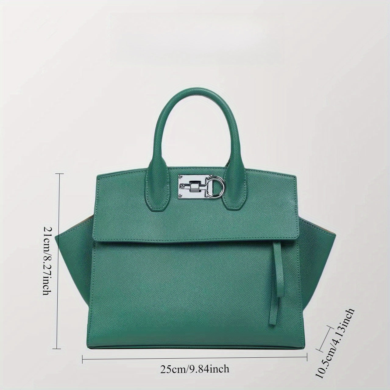 Vintage Large Capacity Second-Layer Handbag with Adjustable Strap & Buckle Closure - Green/// Handbags Suitable for Travel,, Shopping - Dry Only Elegant Handbag