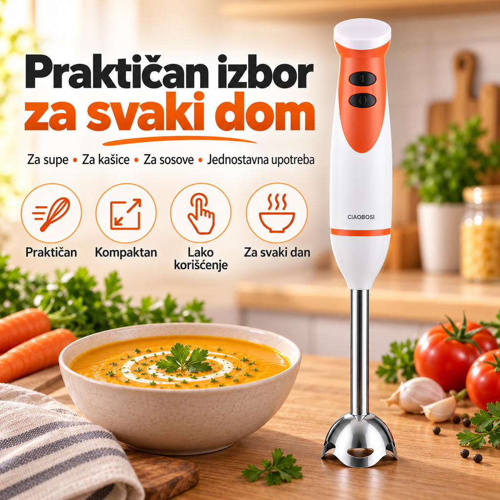 Ručni štapni blender – praktičan kuhinjski aparat za brzo miksanje i usitnjavanje