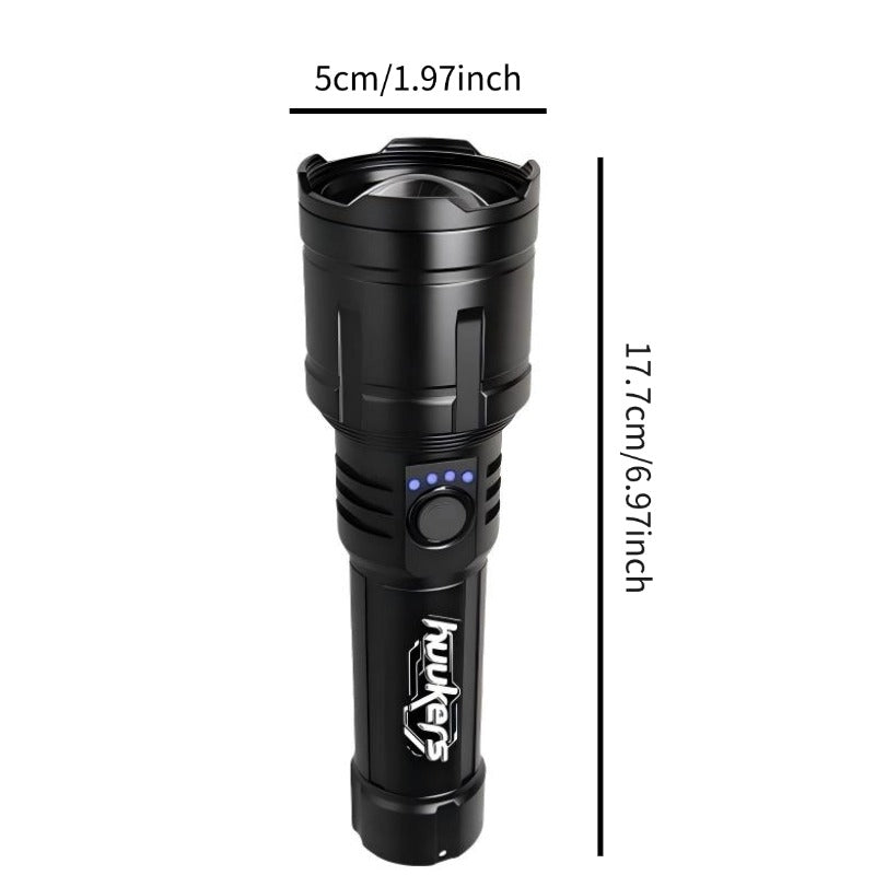 This Aluminum Alloy Ignition Flashlight Uses a Fresnel Lens for Ignition, Is USB Rechargeable, And Has a 5000Mah High-Capacity Battery. It'S Suitable for Camping, Exploration, Fishing, Patrolling, Travel, Home Use, And As a Holiday Gift. IP44