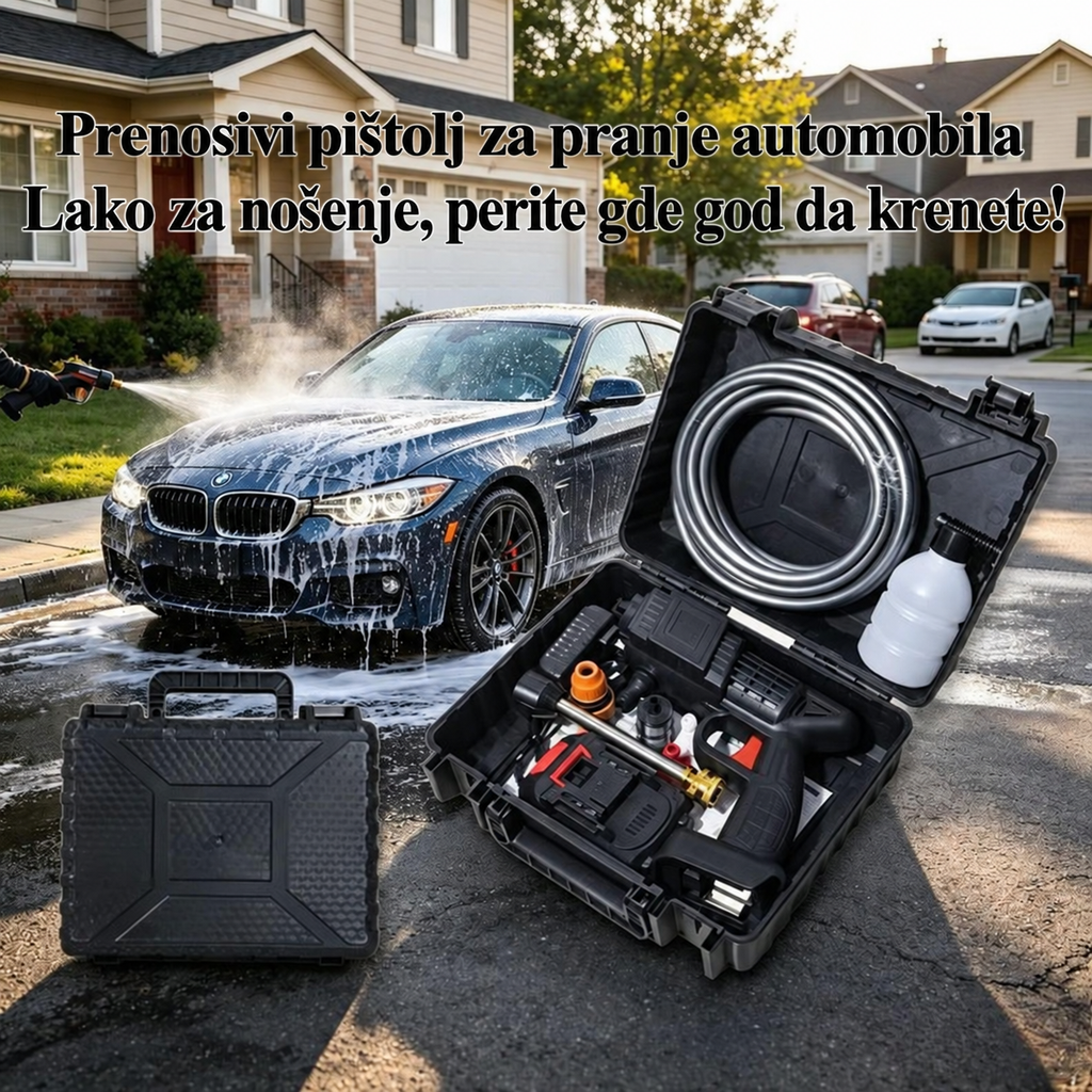 Bežični prenosivi električni pištolj za pranje automobila
