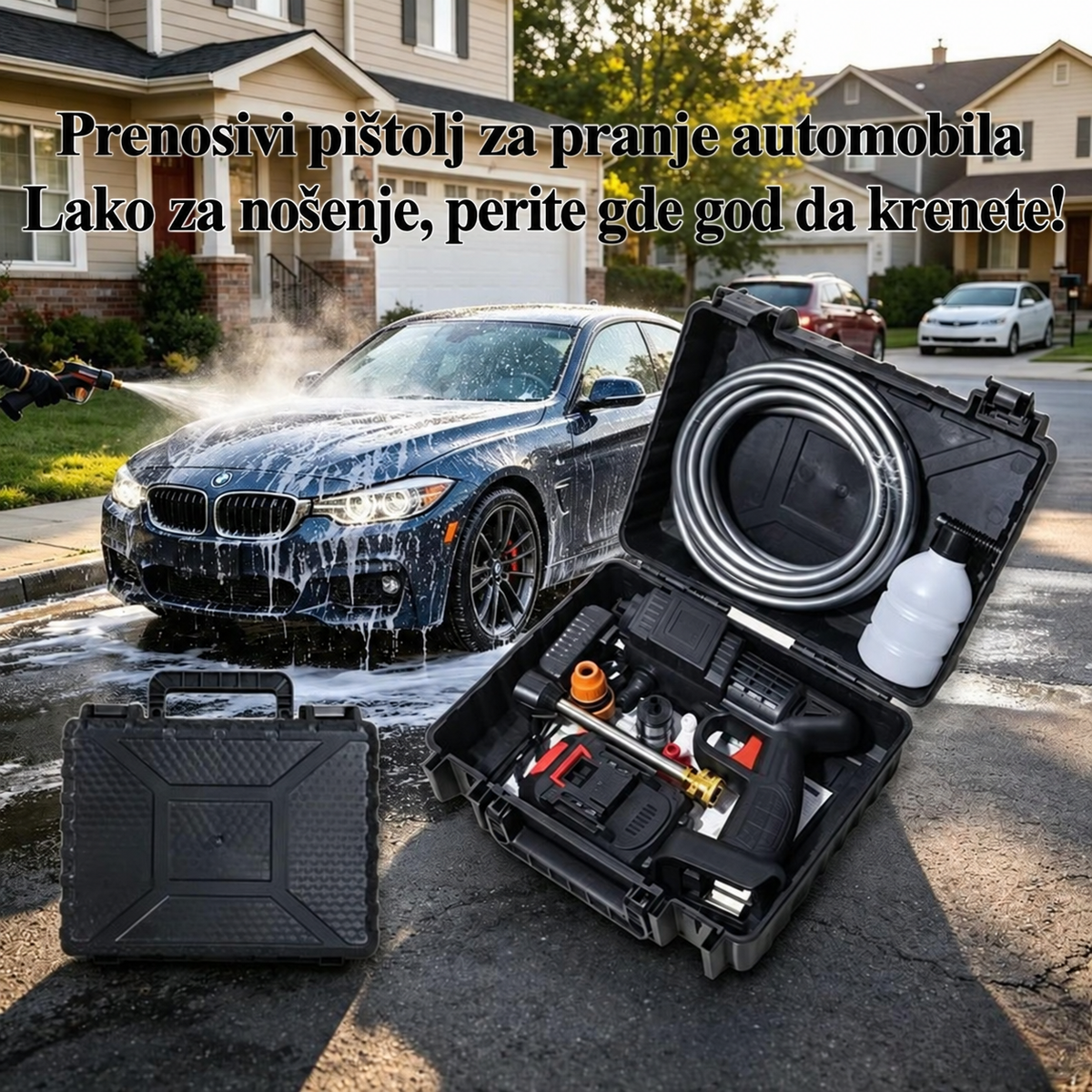 Bežični prenosivi električni pištolj za pranje automobila