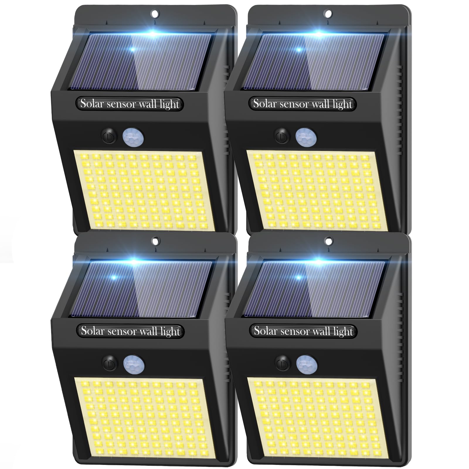 2 Pack Outdoor Solar Motion Lights - 3 Modes/100LED Wireless, IP65 Waterproof Solar Security Lights with Motion Sensor for Front Door, Backyard, Garage, Deck