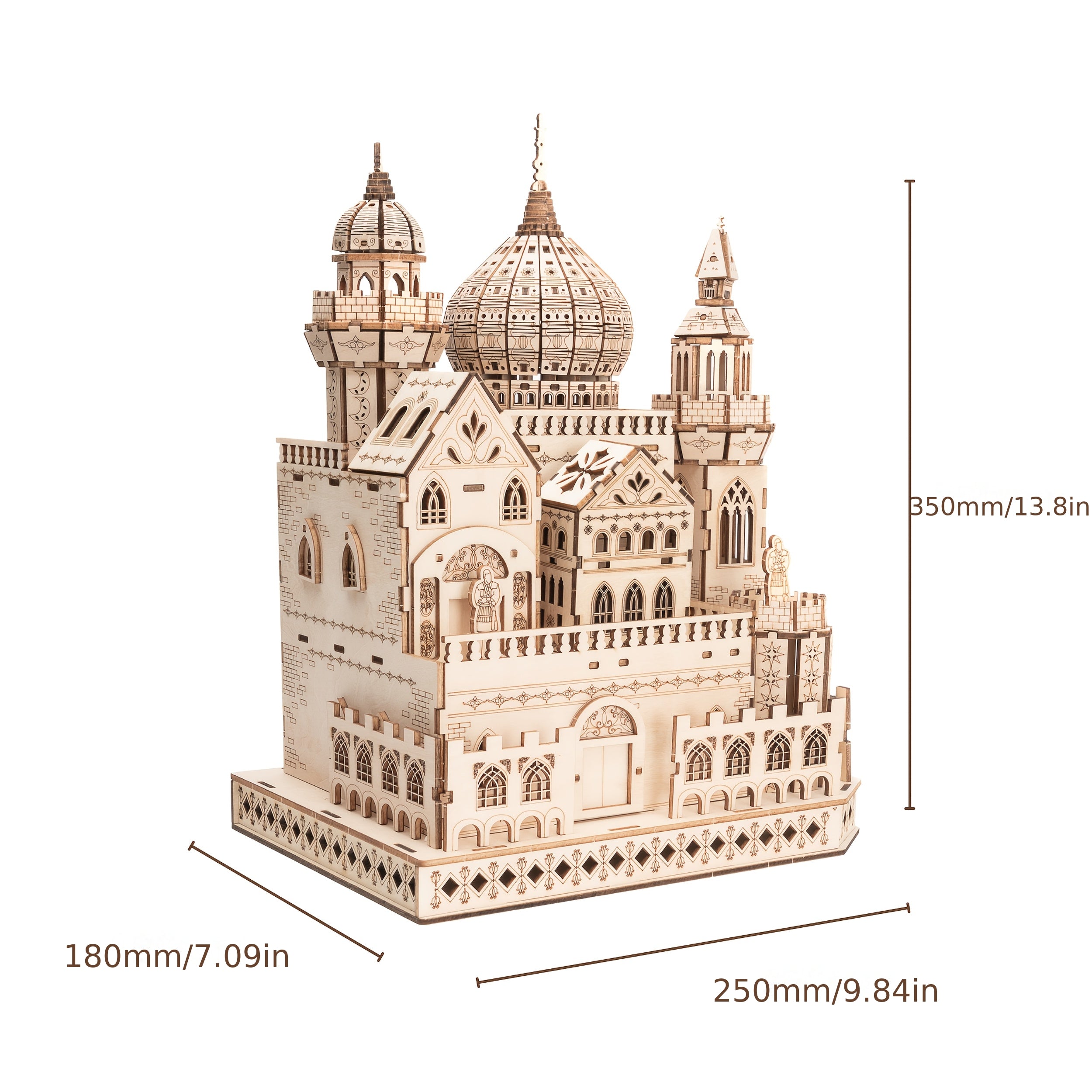 3D Drvena Slagalica - Gotički Misteriozni Dvorac, Visoki Dizajn, Model za Sklapanje, Poklon
