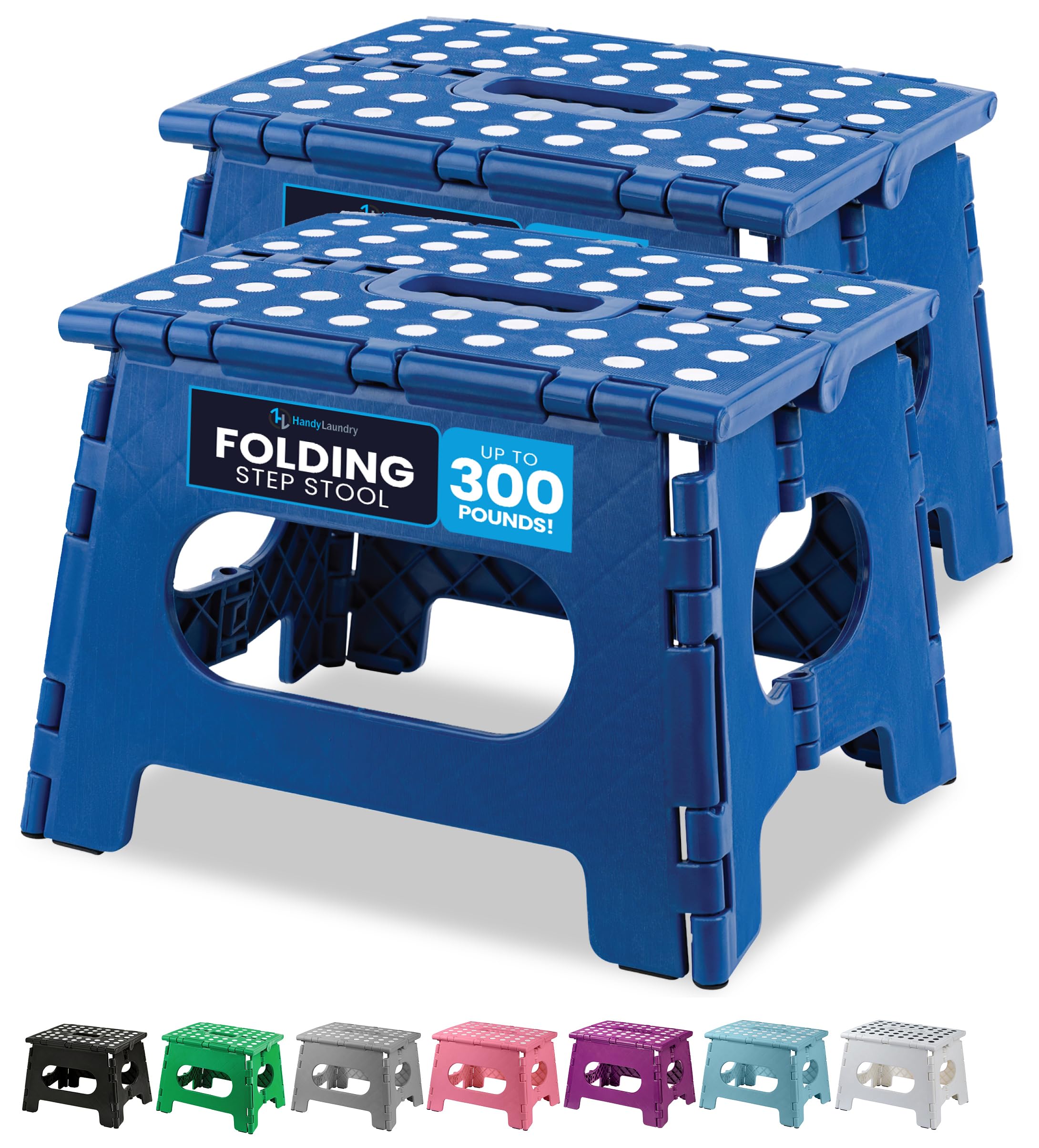 Handy Laundry Folding Lightweight Step Stool - Sturdy Enough to Support Adults - Opens Easy with One Flip - Great for Kitchen, Bathroom or Bedroom (Grey - 13 inch)