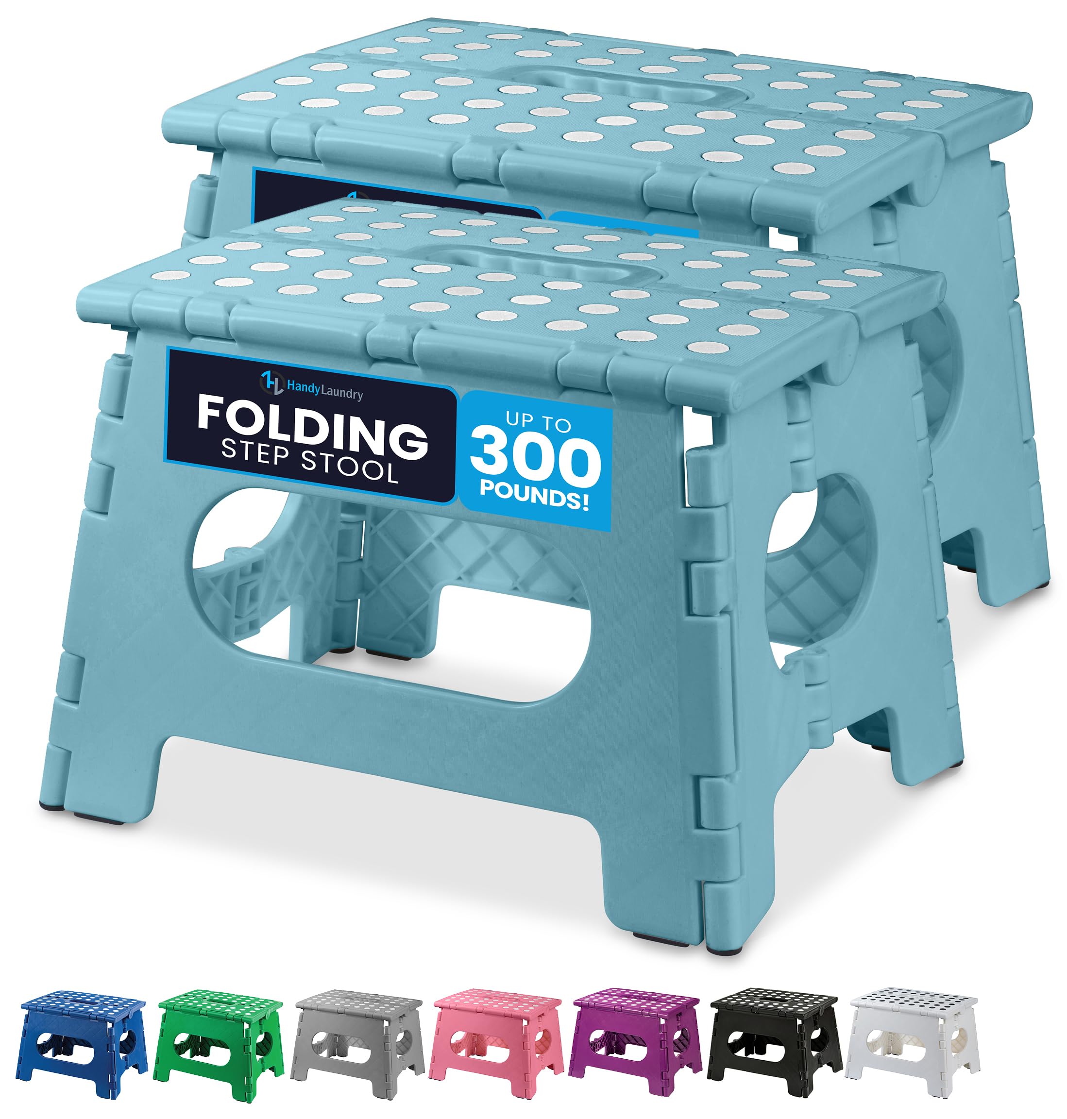 Handy Laundry Folding Lightweight Step Stool - Sturdy Enough to Support Adults - Opens Easy with One Flip - Great for Kitchen, Bathroom or Bedroom (Grey - 13 inch)