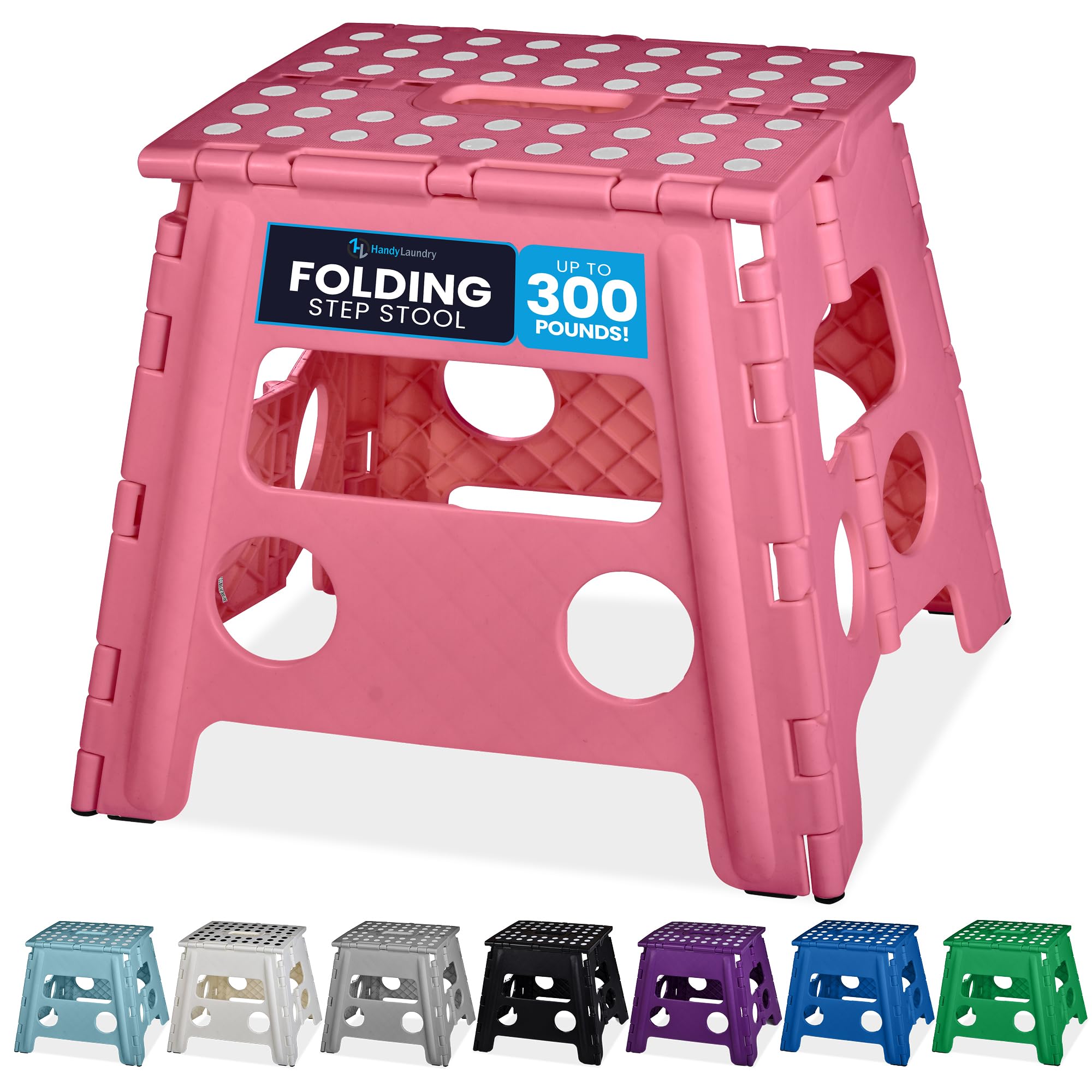 Handy Laundry Folding Lightweight Step Stool - Sturdy Enough to Support Adults - Opens Easy with One Flip - Great for Kitchen, Bathroom or Bedroom (Grey - 13 inch)