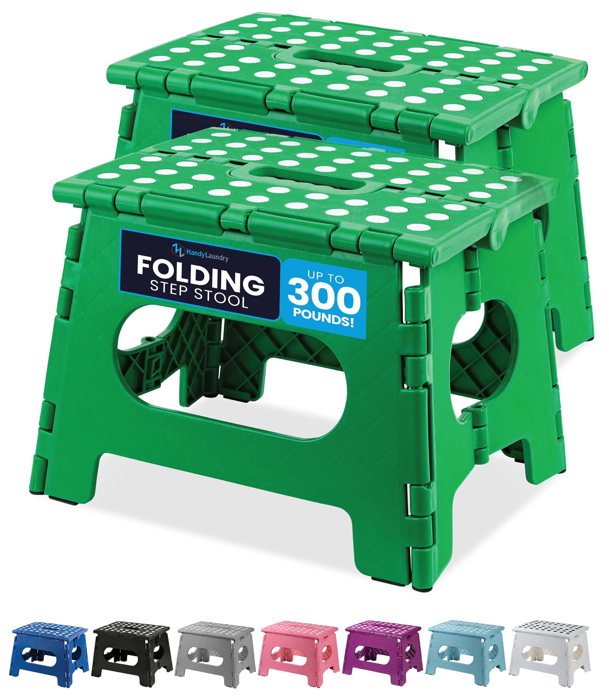 Handy Laundry Folding Lightweight Step Stool - Sturdy Enough to Support Adults - Opens Easy with One Flip - Great for Kitchen, Bathroom or Bedroom (Grey - 13 inch)