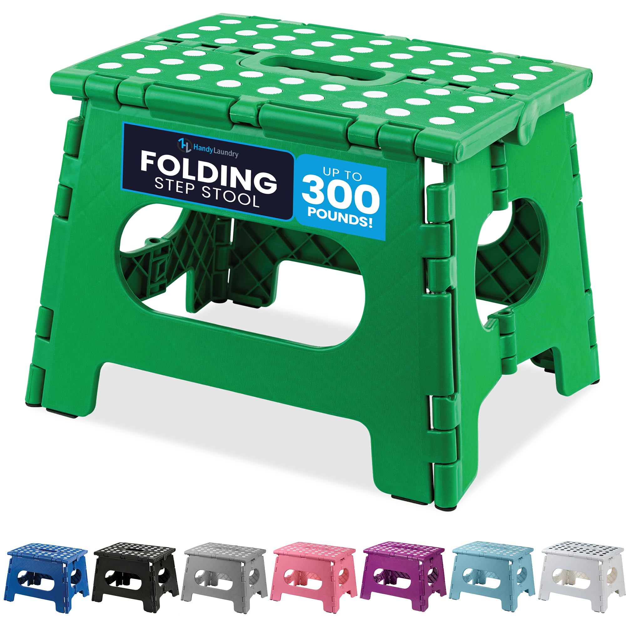 Handy Laundry Folding Lightweight Step Stool - Sturdy Enough to Support Adults - Opens Easy with One Flip - Great for Kitchen, Bathroom or Bedroom (Grey - 13 inch)