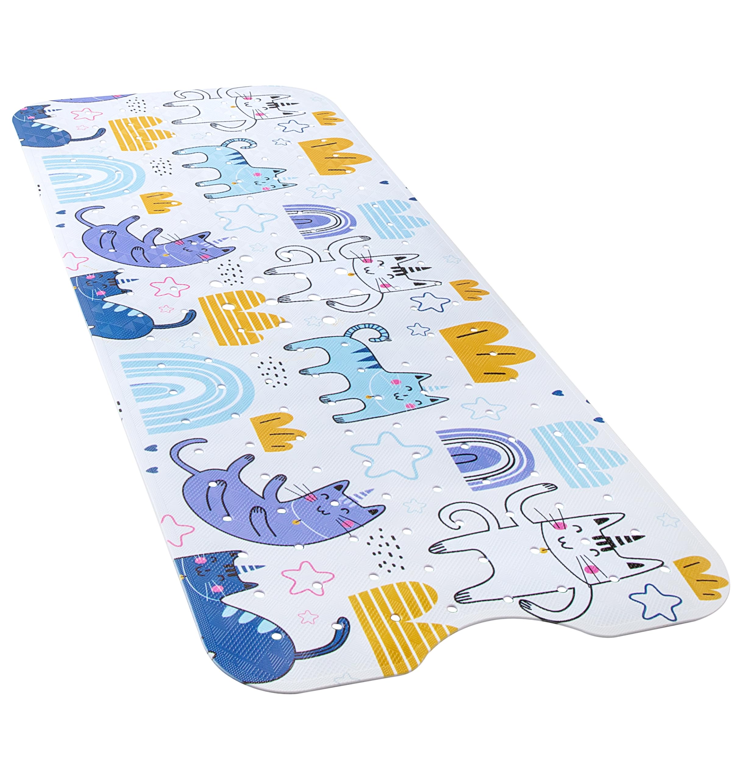 YINENN Bath and Shower Safety Mats 40x16 inch, Non Slip with Suction Cups for Bathroom Stall and Tub Floor, Extra Large and Machine Washable, Drain Holes Keep Bathtub Clean, Beige
