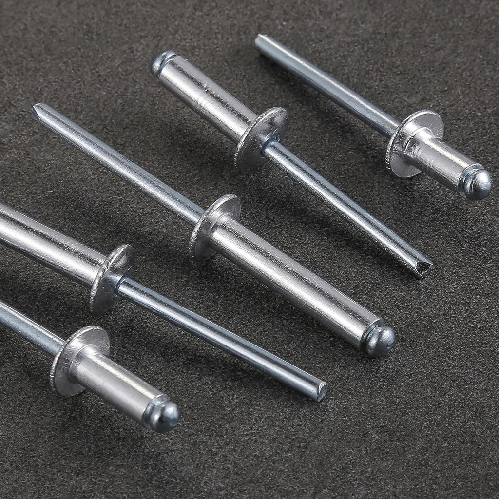 Wensilon(80Pcs) Aluminum blind pro Rivets Kit,Aluminum Grip and Steel Mandrel Set