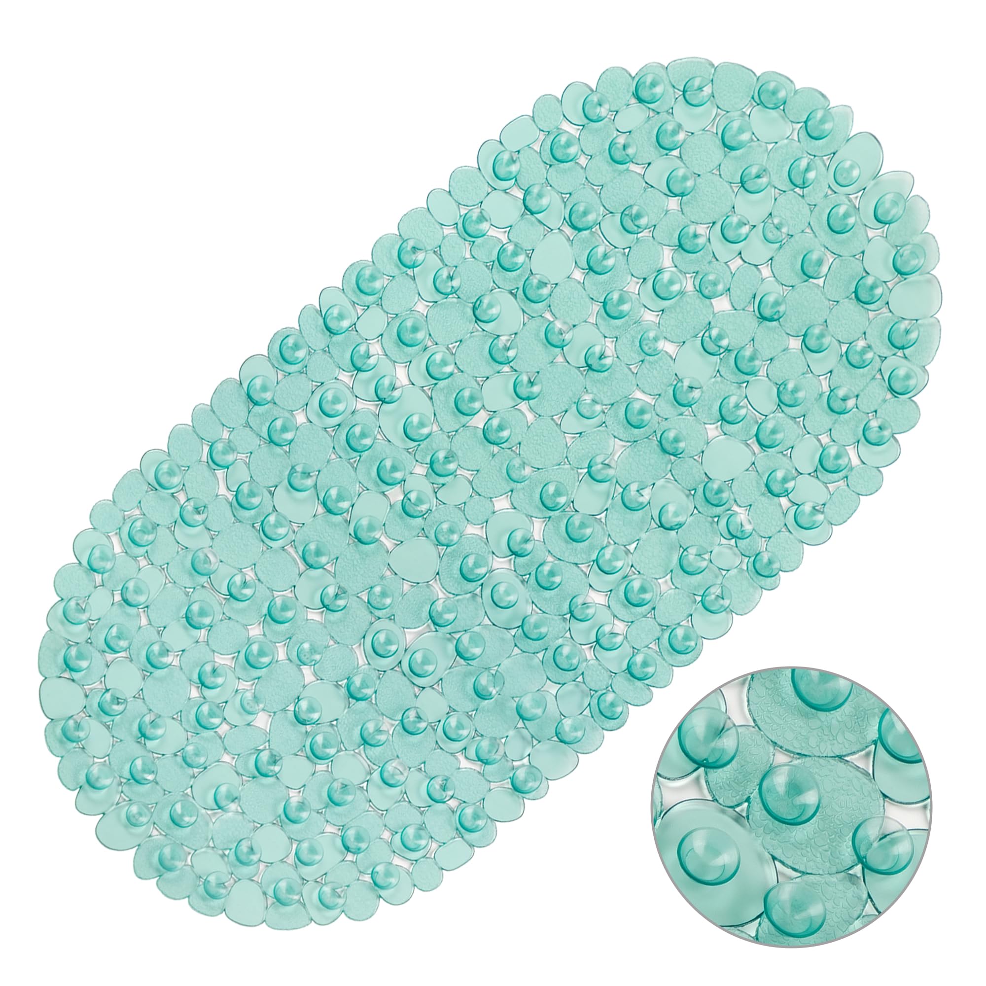 Vannokor Bathtub Mats for Bathroom 27x14 Inch, Pebble Bath Mat for Tub Feels Great on Tired Feet, Friendly Machine Washable Shower Tub Mats with 167 Big Suction Cups, Shower Mat, Bath Tub Mat, Blue