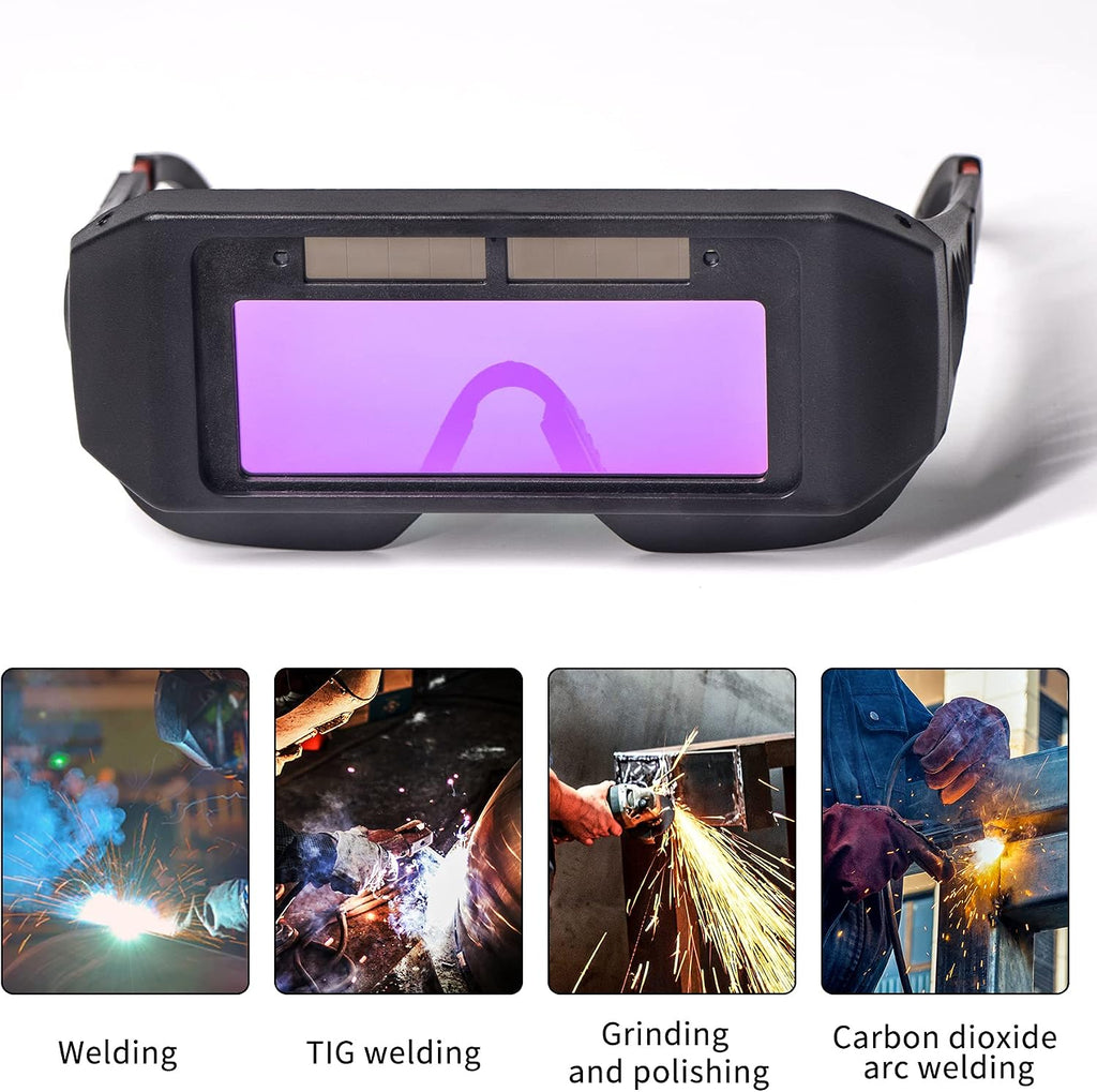 T TOVIA Welding Glasses Safety Welding Goggles LCD Protective Solar Powered Auto Darkening With 2 Sensors Adjustable Shade for Cutting, Grinding, Torch Brazing & TIG MIG MMA Plasma
