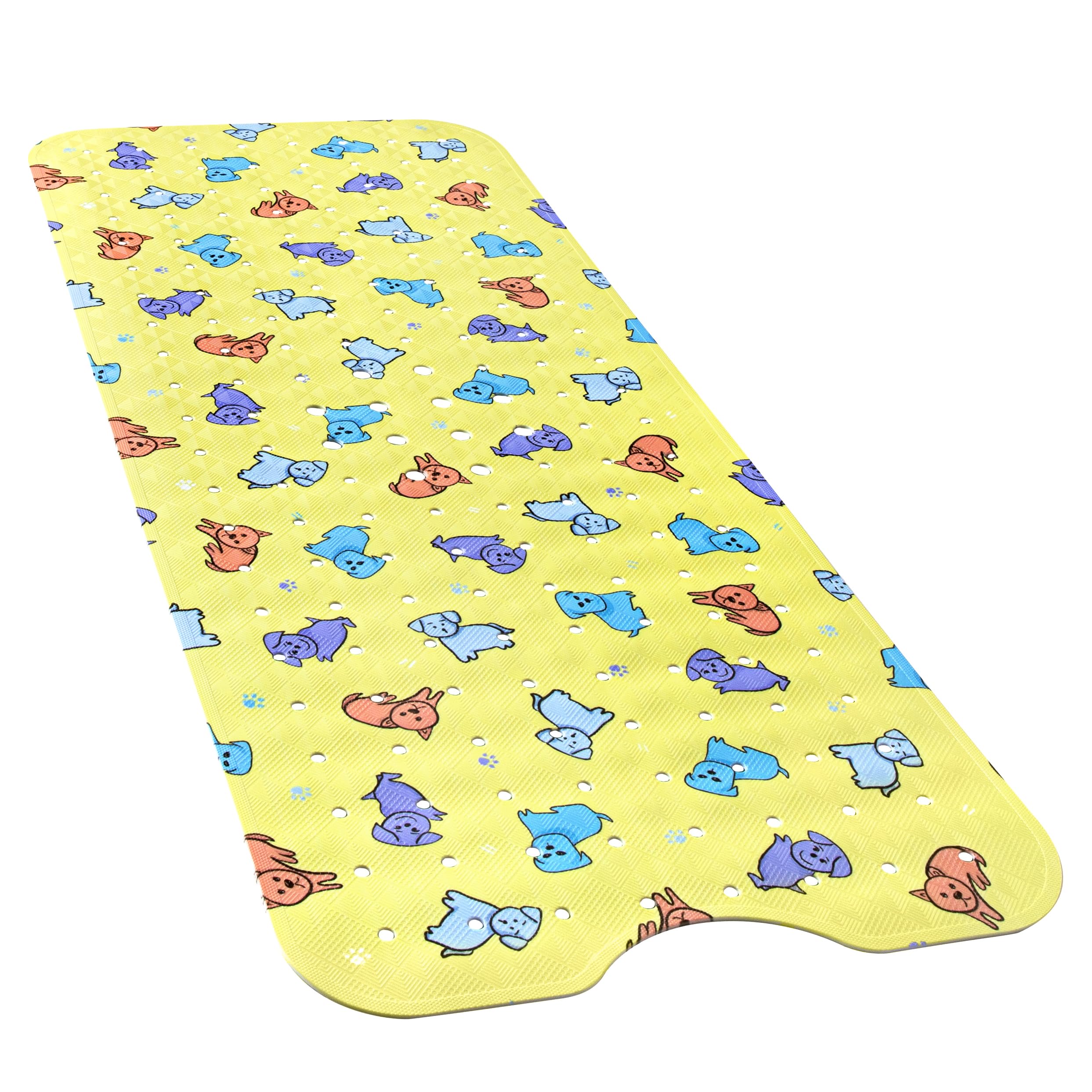 YINENN Bath and Shower Safety Mats 40x16 inch, Non Slip with Suction Cups for Bathroom Stall and Tub Floor, Extra Large and Machine Washable, Drain Holes Keep Bathtub Clean, Beige