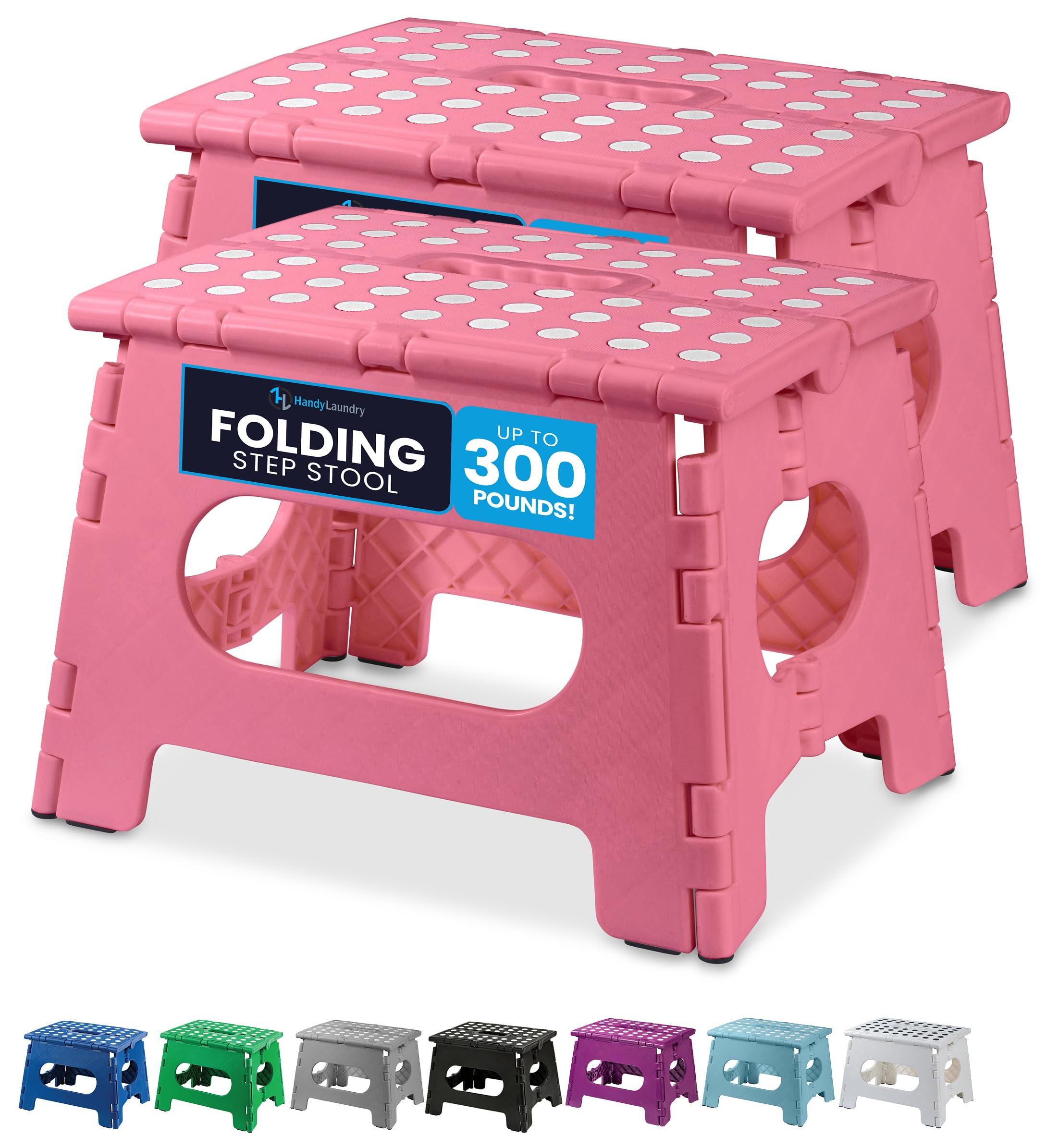 Handy Laundry Folding Lightweight Step Stool - Sturdy Enough to Support Adults - Opens Easy with One Flip - Great for Kitchen, Bathroom or Bedroom (Grey - 13 inch)
