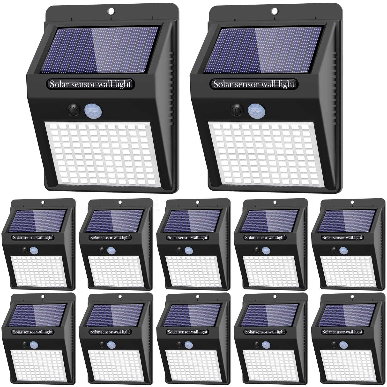 2 Pack Outdoor Solar Motion Lights - 3 Modes/100LED Wireless, IP65 Waterproof Solar Security Lights with Motion Sensor for Front Door, Backyard, Garage, Deck