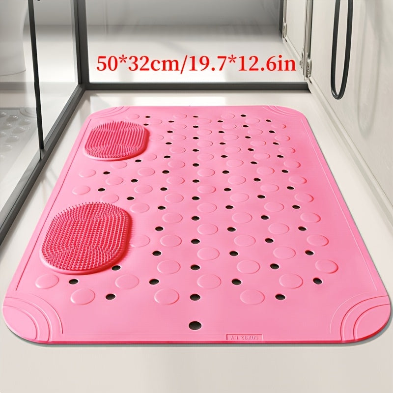 Bathroom Shower Anti-Fall Anti-Slip Mat, Strong Suction Cup Fixed on Back, Premium PVC Material, with Massage Bumps, Shower Safety Carpet, Bathtub Massage Pad, Hotel Bathroom Anti-Slip Foot Pad
