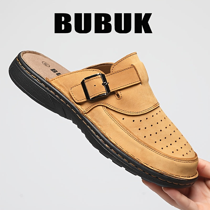 First Layer Cowhide Solid Color Men'S Shoes Lightweight Breathable Comfortable Non-Slip Wear-Resistant Men'S Soft-Soled Outdoor Hiking Shoes