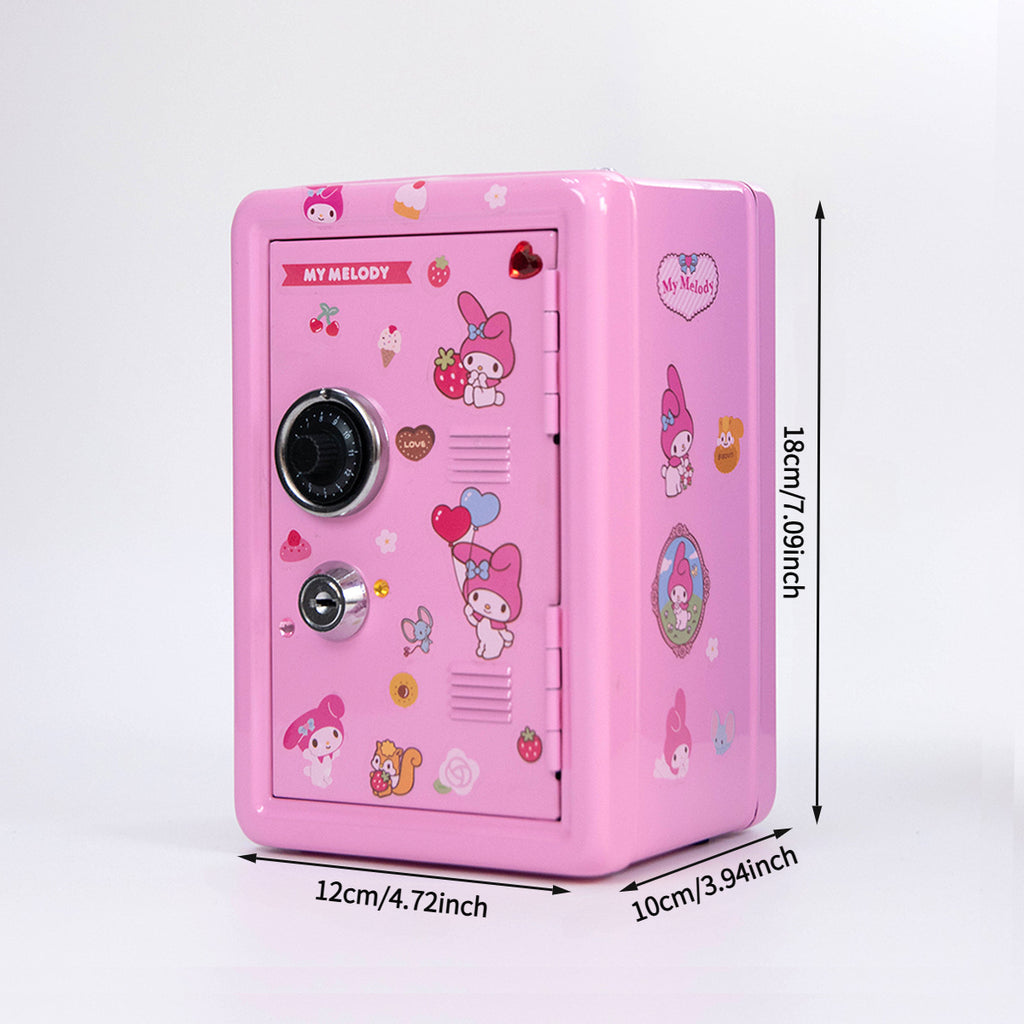 Sanrio Mini Metalni Sef:  / My Melody / Pompompurin - Tri Dostupna Stila, Skladište za Kovanice, Brava sa Šifrom i Dva Ključa, Savršen za Organizaciju na Radnom Stolu ili Poklanjanje, Nezaobilazno za Fanove Sanrio-a!