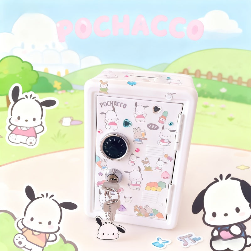 Sanrio Mini Metalni Sef:  / My Melody / Pompompurin - Tri Dostupna Stila, Skladište za Kovanice, Brava sa Šifrom i Dva Ključa, Savršen za Organizaciju na Radnom Stolu ili Poklanjanje, Nezaobilazno za Fanove Sanrio-a!