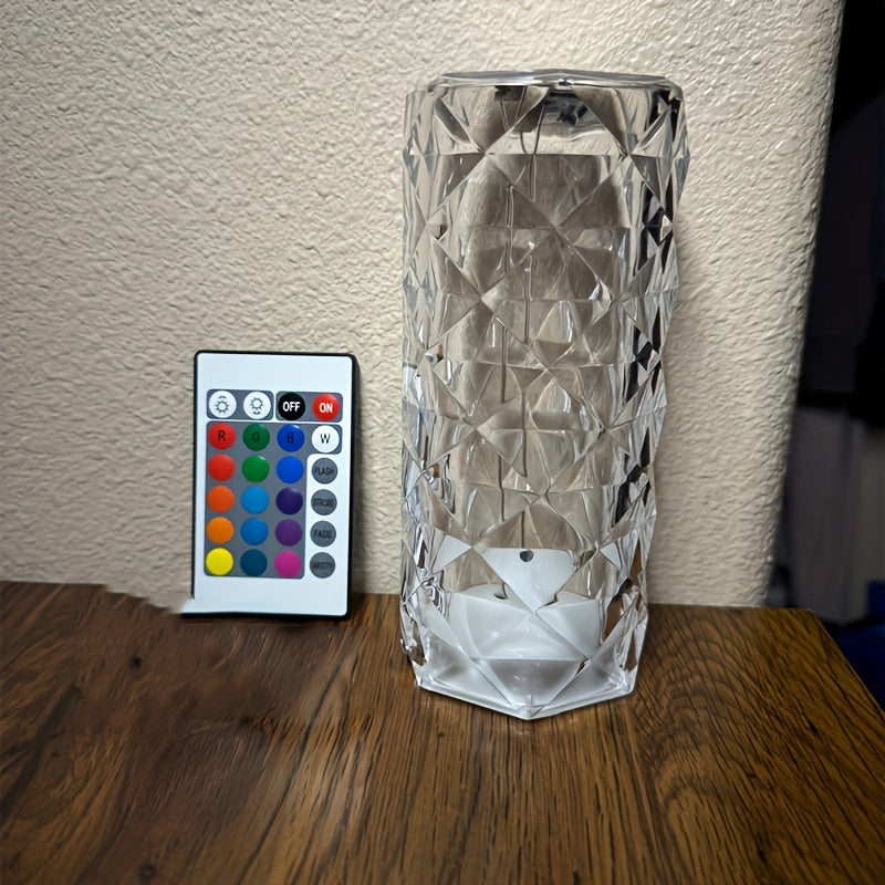 1 USB punjiva praznična poklon stona lampa, noćno svetlo u obliku latica ruže u 16 boja sa daljinskim upravljačem, pogodno za dnevne sobe, spavaće sobe, praznične zabave, svetla na dodir