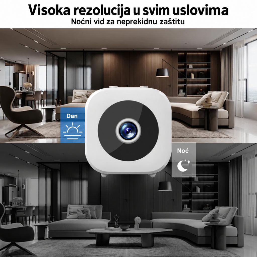 Lokalno Skladište Mini Bežična Nadzorna Kamera 1080P Prenosivi Daljinski Monitor za Dom, Slučajno Crna ili Bela Boja isporučuje se