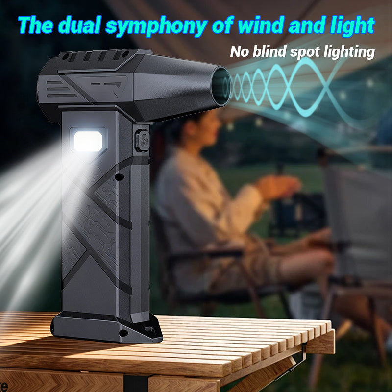9000000RPH 3-in-1 High-Power Wind Snow Blower/Snow Remover, Portable Turbine Jet Blower, USB-C Fast Charging, 6-Speed Powerful Wind Speed Adjustment, Suitable for Dust Removal (Car/Computer), Snow Pile Clearing, and Leaf Blowing, Cooling