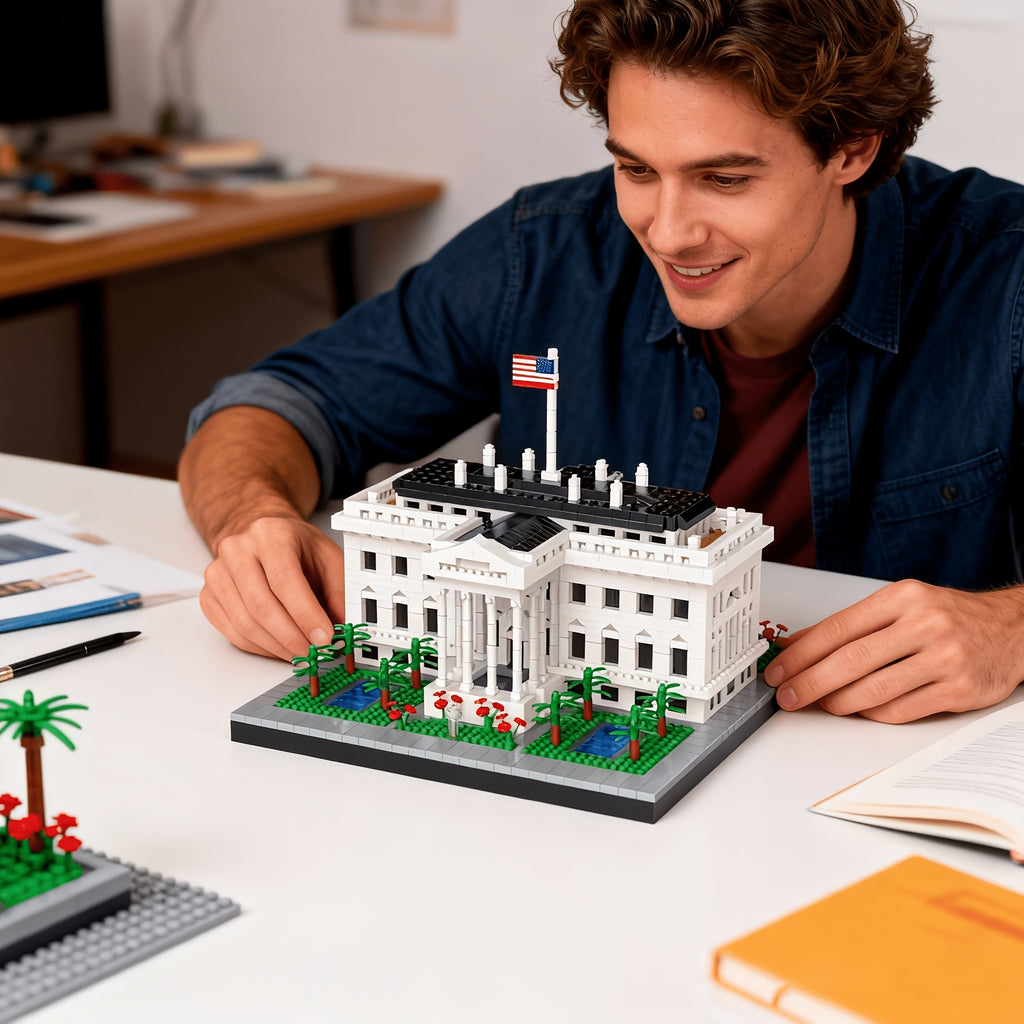 UNESCO Svetska Baština Bela Kuća Model Kockica 3D Puzzle Sklopiva Mozgalica Opuštanje Stresa Vežba Manualna Sposobnost I Koncentracija Umetnička Kolekcija Ornament Rođendanski Poklon Igračka