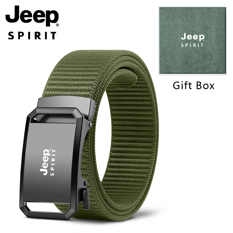 Jeep 1 komad muški kaiš sa poklon kutijom, automatska kopča, pojas za pantalone za svakodnevnu i poslovnu upotrebu, kancelarijska odeća, svakodnevni kaiš, elegantan dizajn, minimalistički kaiš, izdržljiv materijal, visok kvalitet, podesivi pojas, automats
